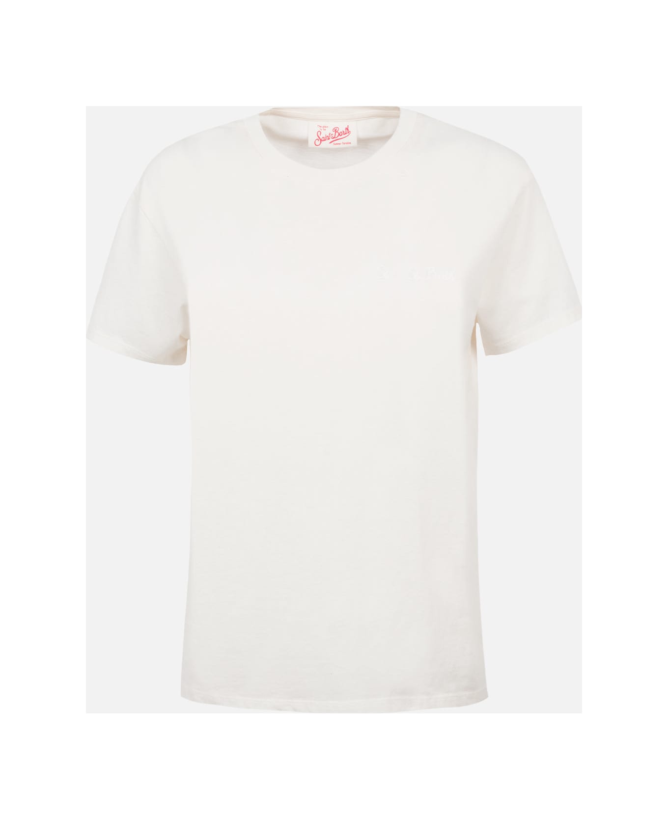 MC2 Saint Barth Woman Off-white Cotton Jersey Crewneck T-shirt Emilie - WHITE