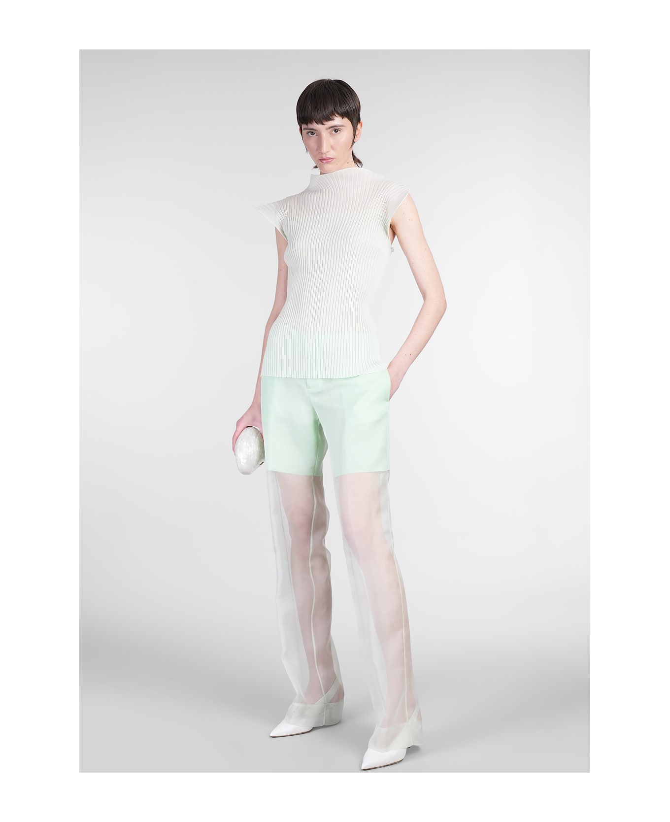 Del Core Pants In Green Silk - green