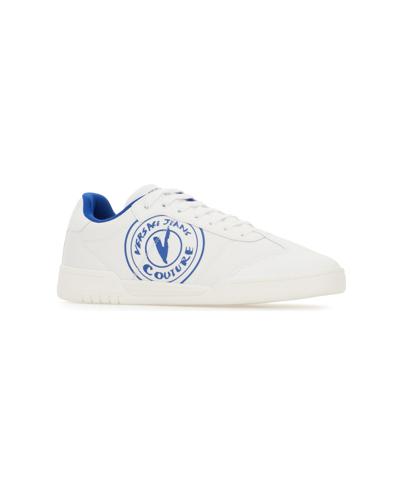 Versace Jeans Couture White Fabric Sneakers - WHITE COBALT