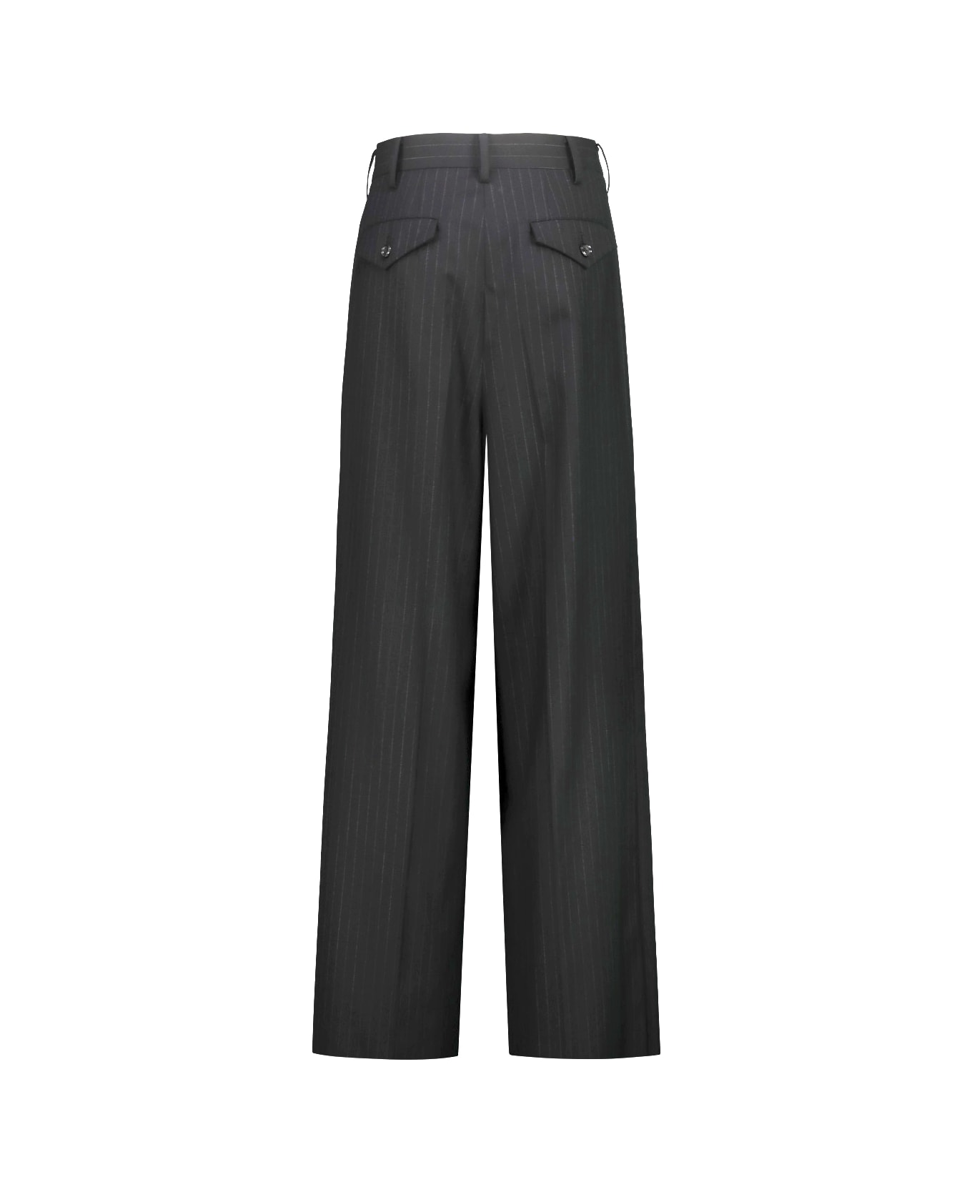 Junya Watanabe Tailored Trousers In Grey Pinstriped Wool - Grey