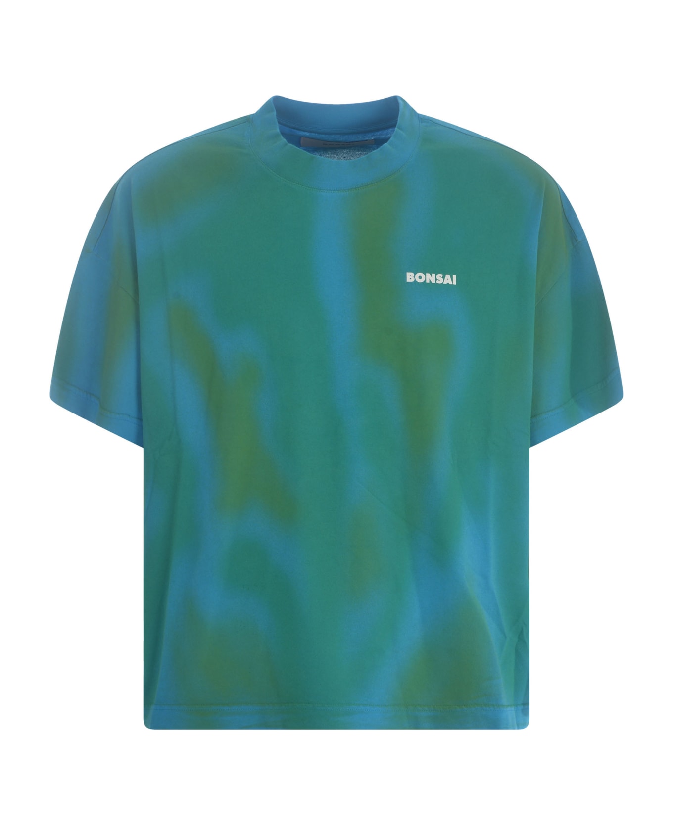Bonsai T-shirt Bonsai "spray" In Cotton - Azzurro