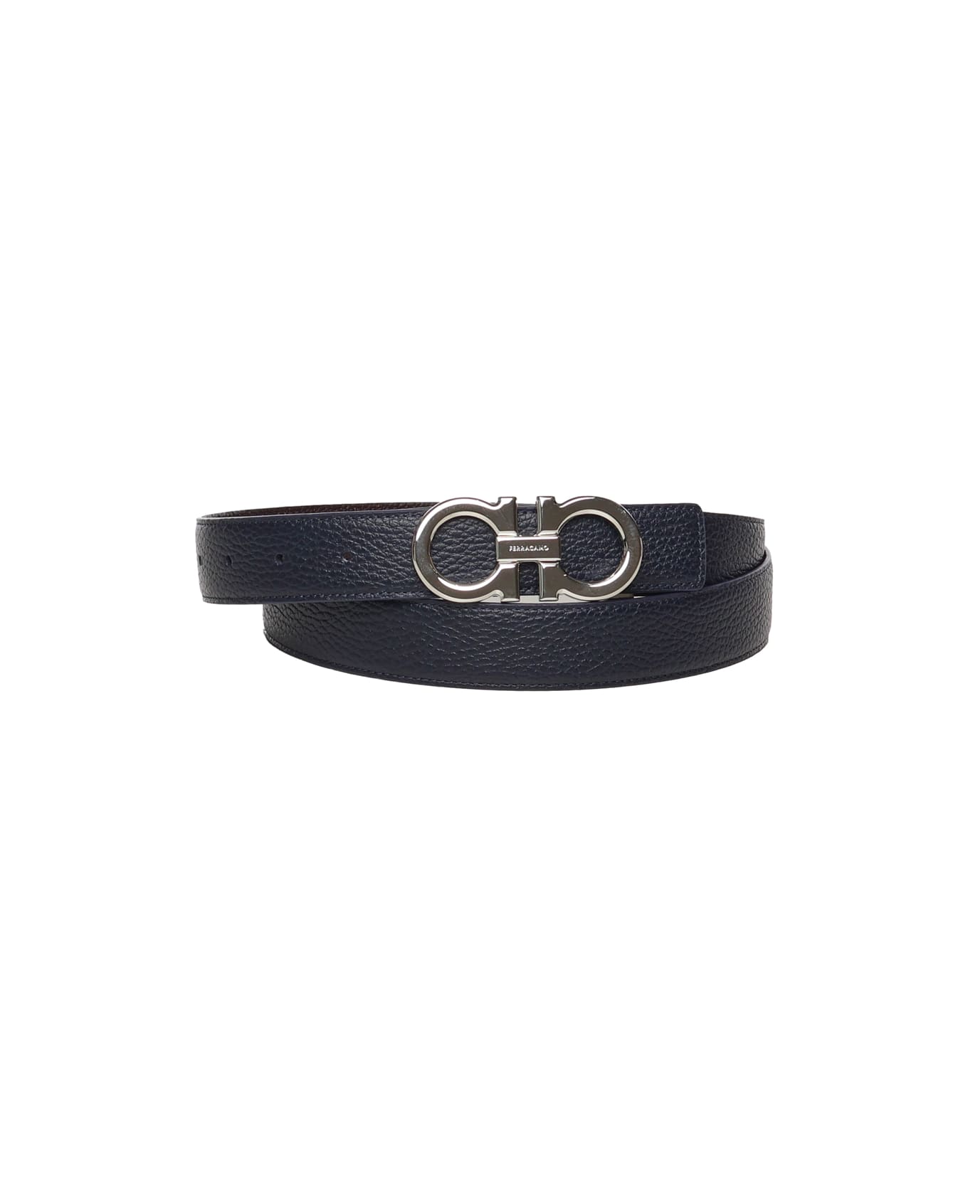Ferragamo Leather Gancini Belt - Blue