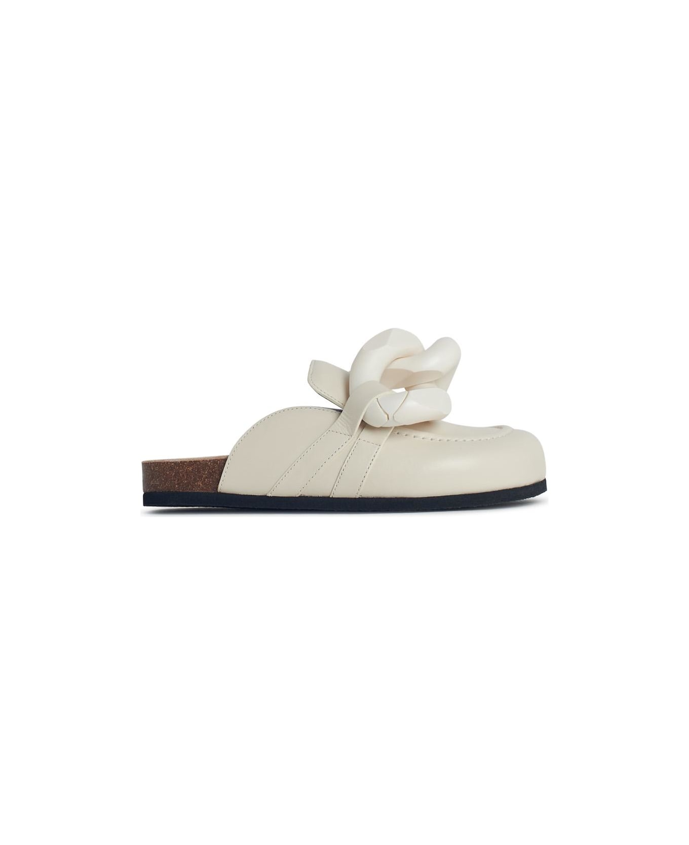 J.W. Anderson 'chain' Ivory Leather Slippers - Ivory