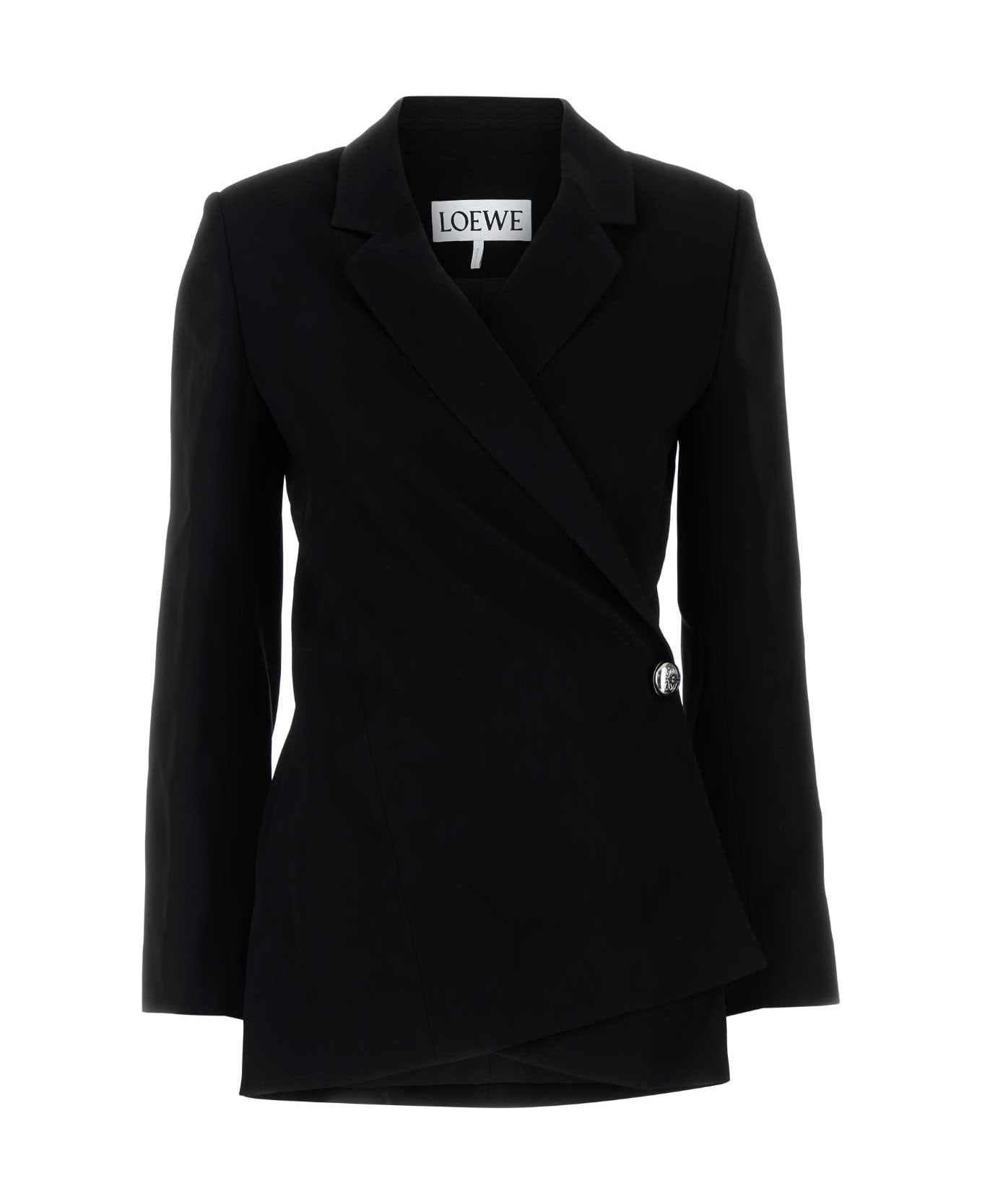 Loewe Black Stretch Crepe Blazer - BLACK