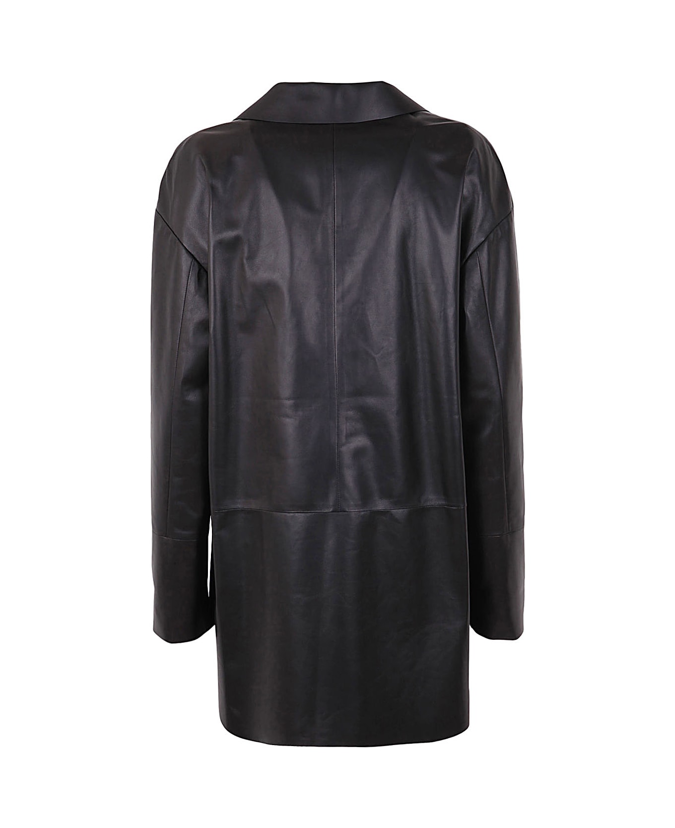 DROMe Boxy Leather Blazer - Black コート