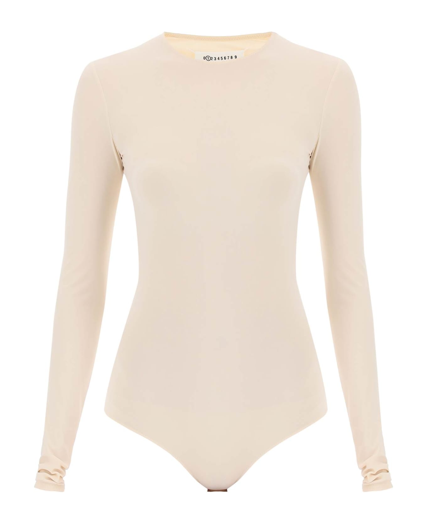 Maison Margiela Second Skin Long Sleeve Lycra Bodysuit - ALMOND (Beige)