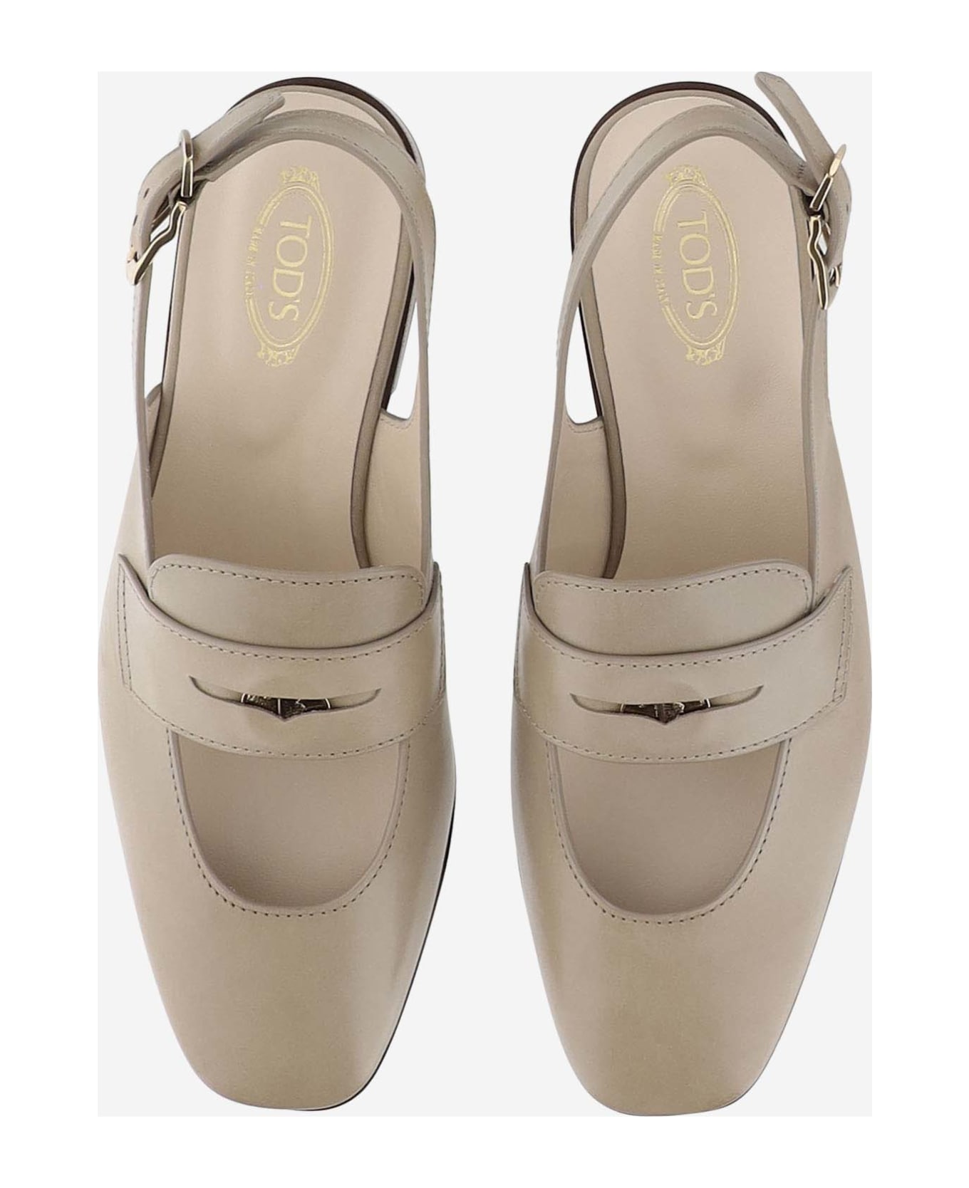 Tod's Cut Out Detailed Penny Loafers - Beige フラットシューズ