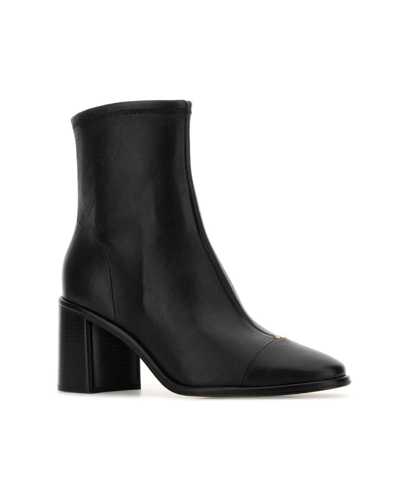 Tory Burch Black Leather Ankle Boots - PERFECTBLACK
