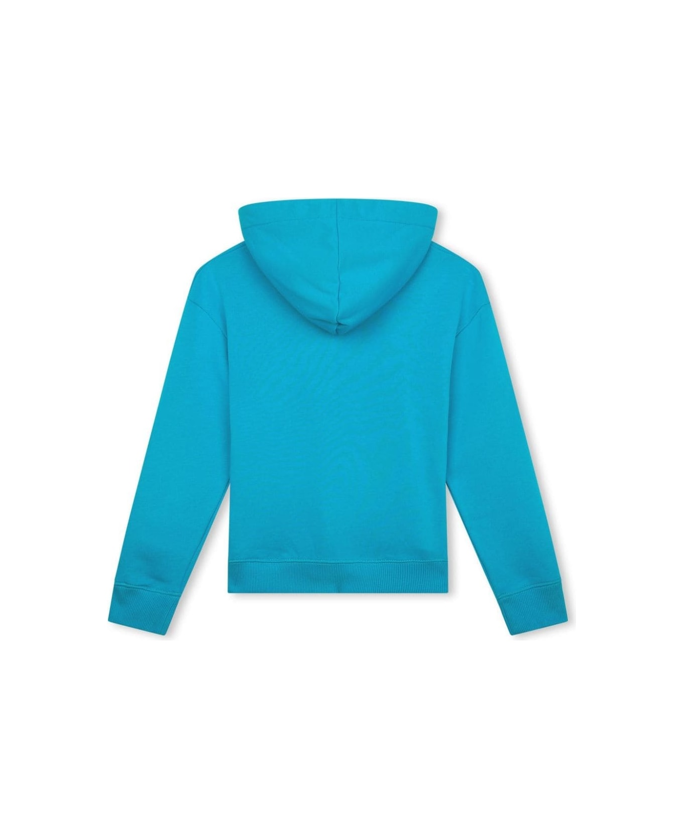 Lanvin Turquoise Hoodie With Logo And "curb" Motif - Blue