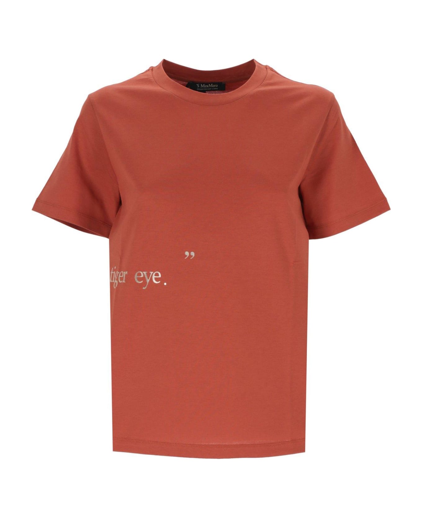 'S Max Mara Logo Printed Crewneck T-shirt - Orange