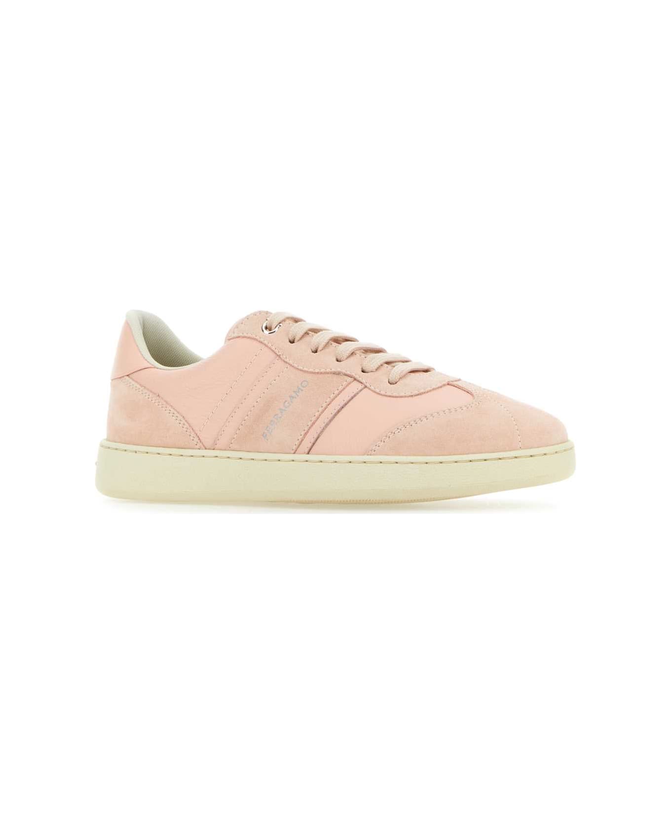 Ferragamo Pink Leather Sneakers - NYLUNDPINK