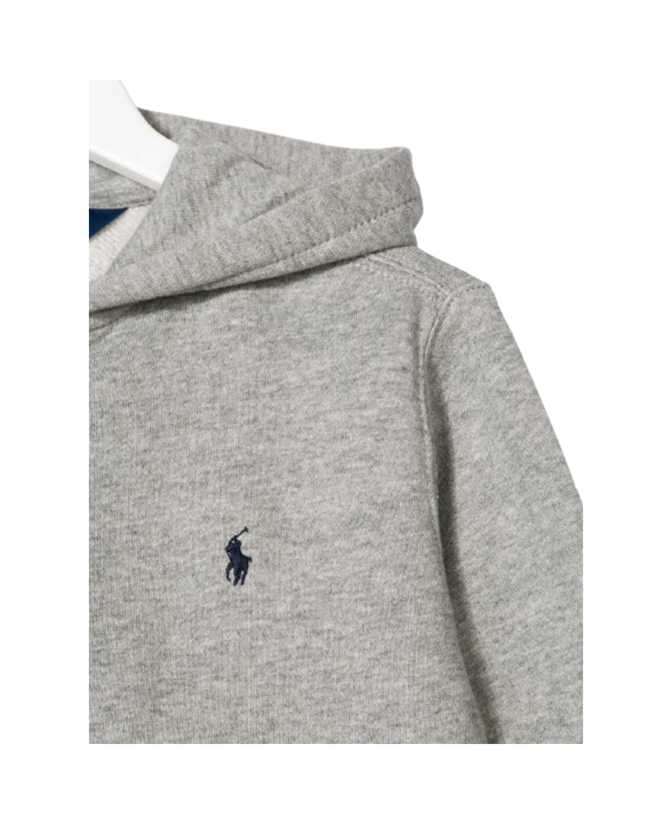 Ralph Lauren Grey Hoodie With Logo In Cotton Boy