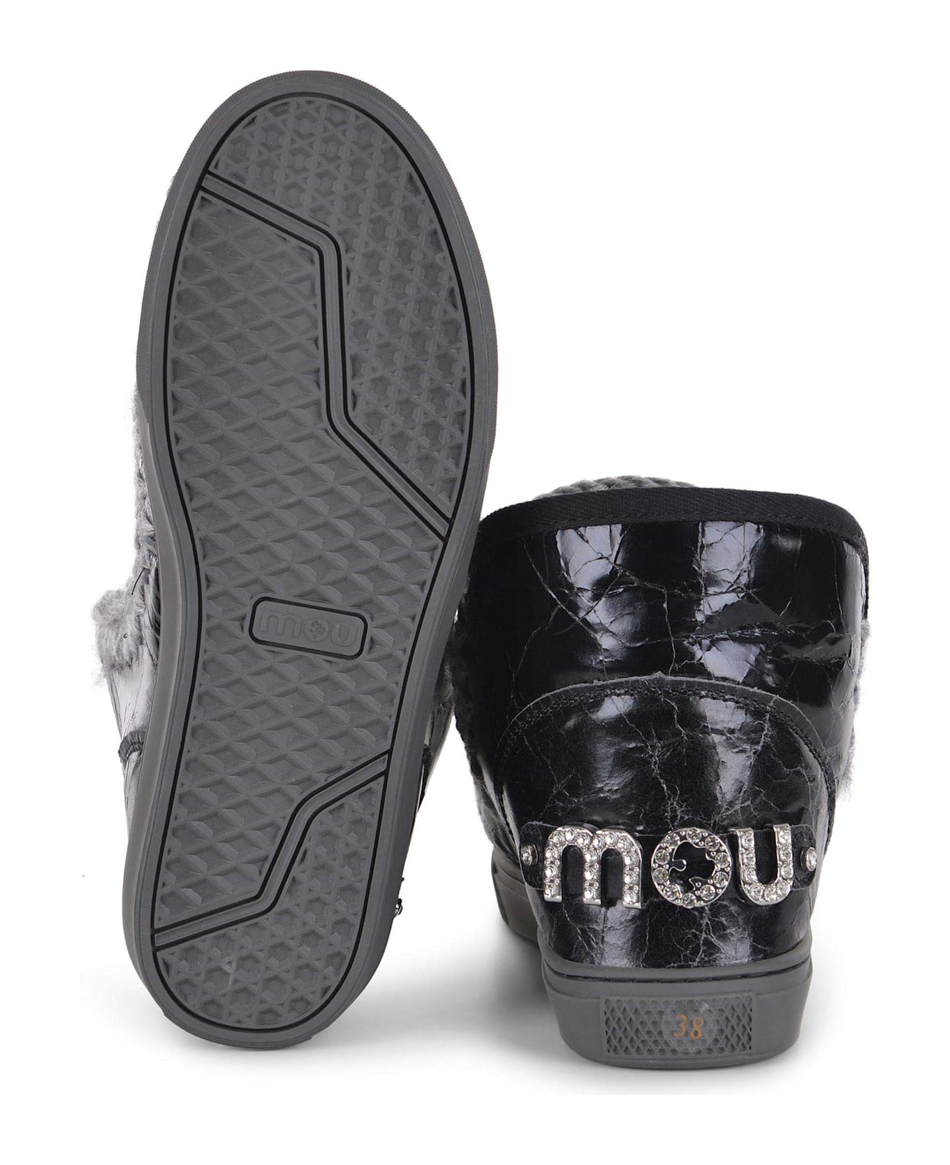 Mou Boots Mou "sneakers Metal Logo" Made In Suede - Black