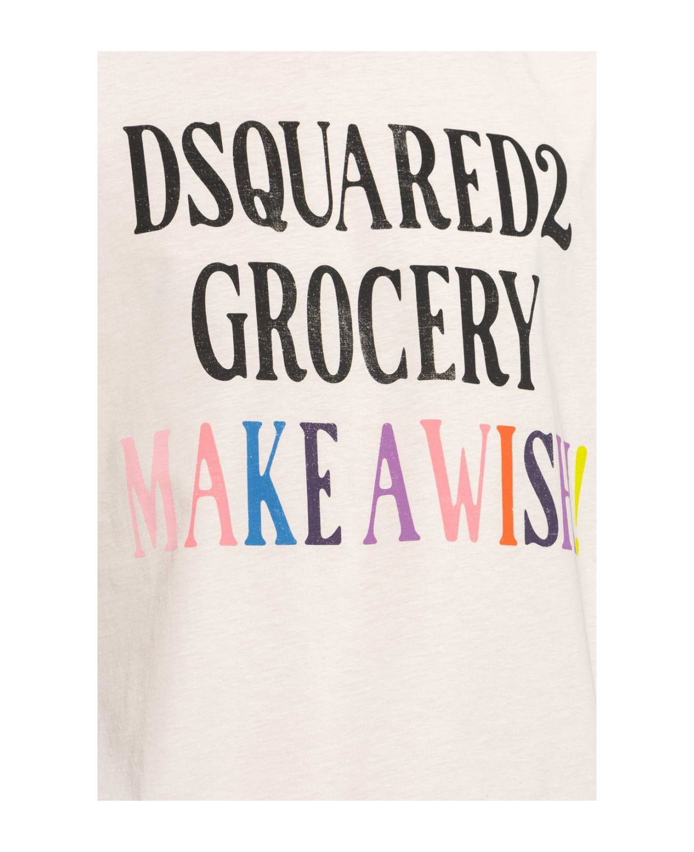 Dsquared2 Slogan Printed Crewneck T-shirt - Baby Pink