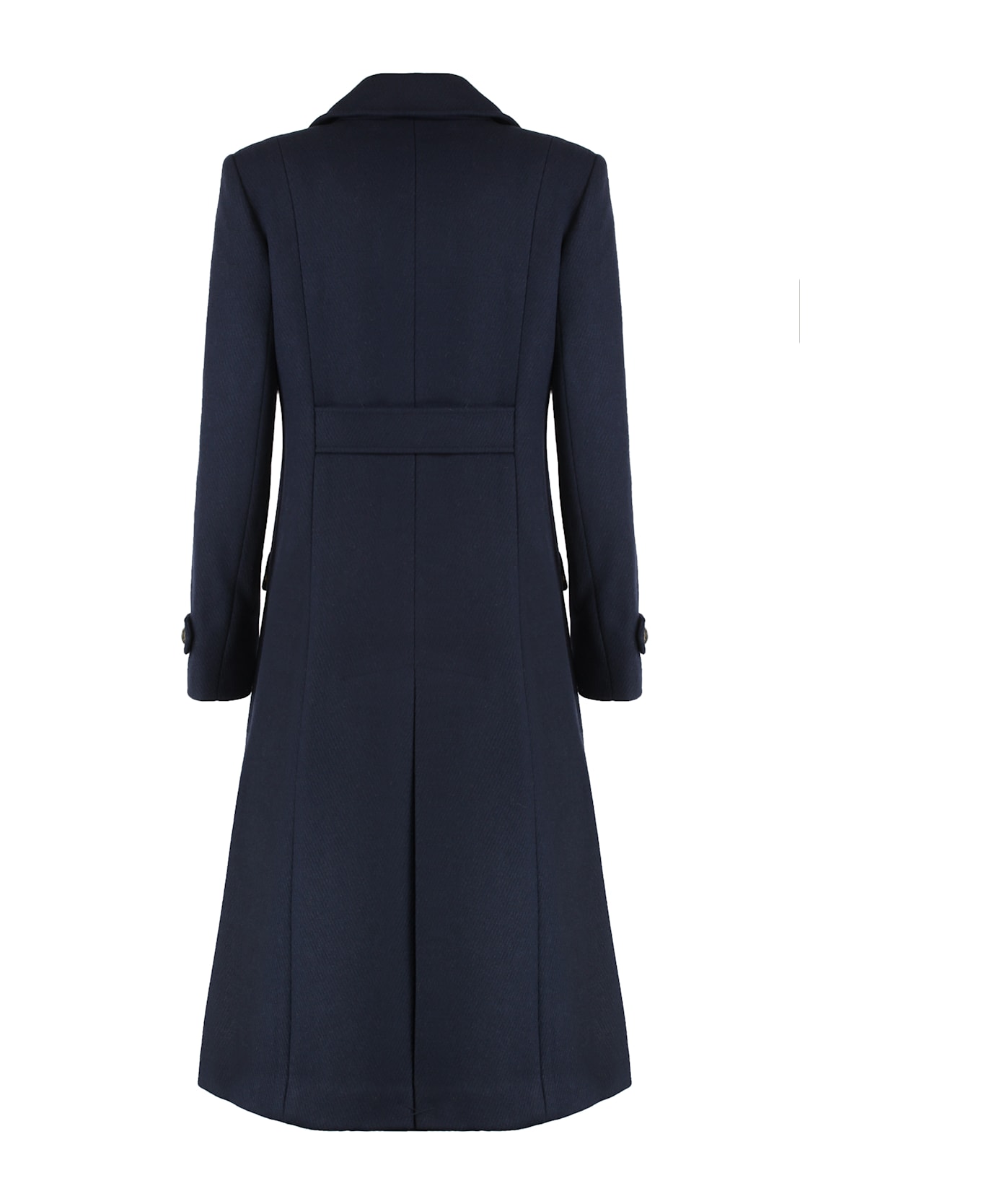 Ralph Lauren Double-breasted Coat In Wool - blue