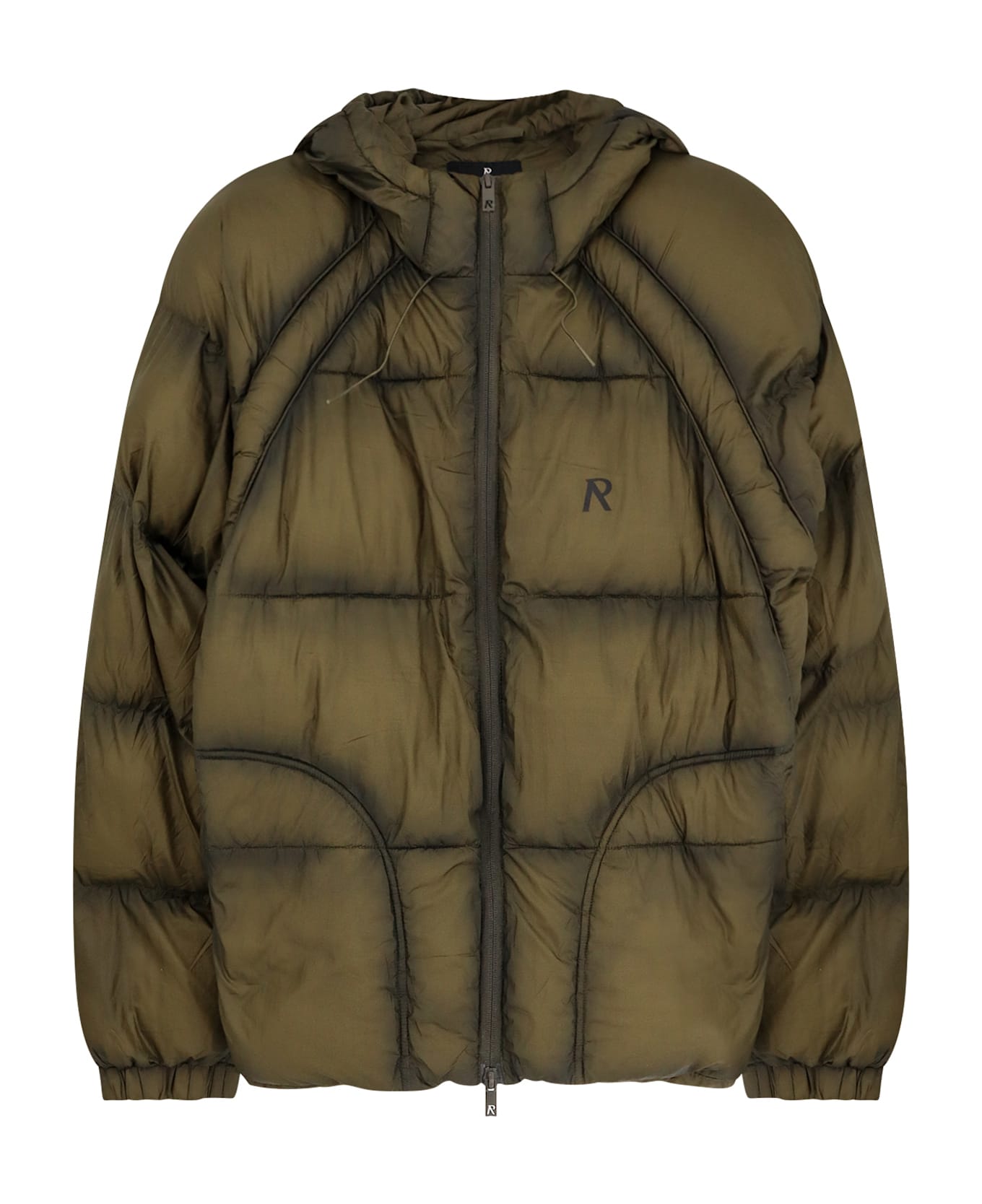 REPRESENT Padded And Quilted Down Jacket - DARK OLIVE
