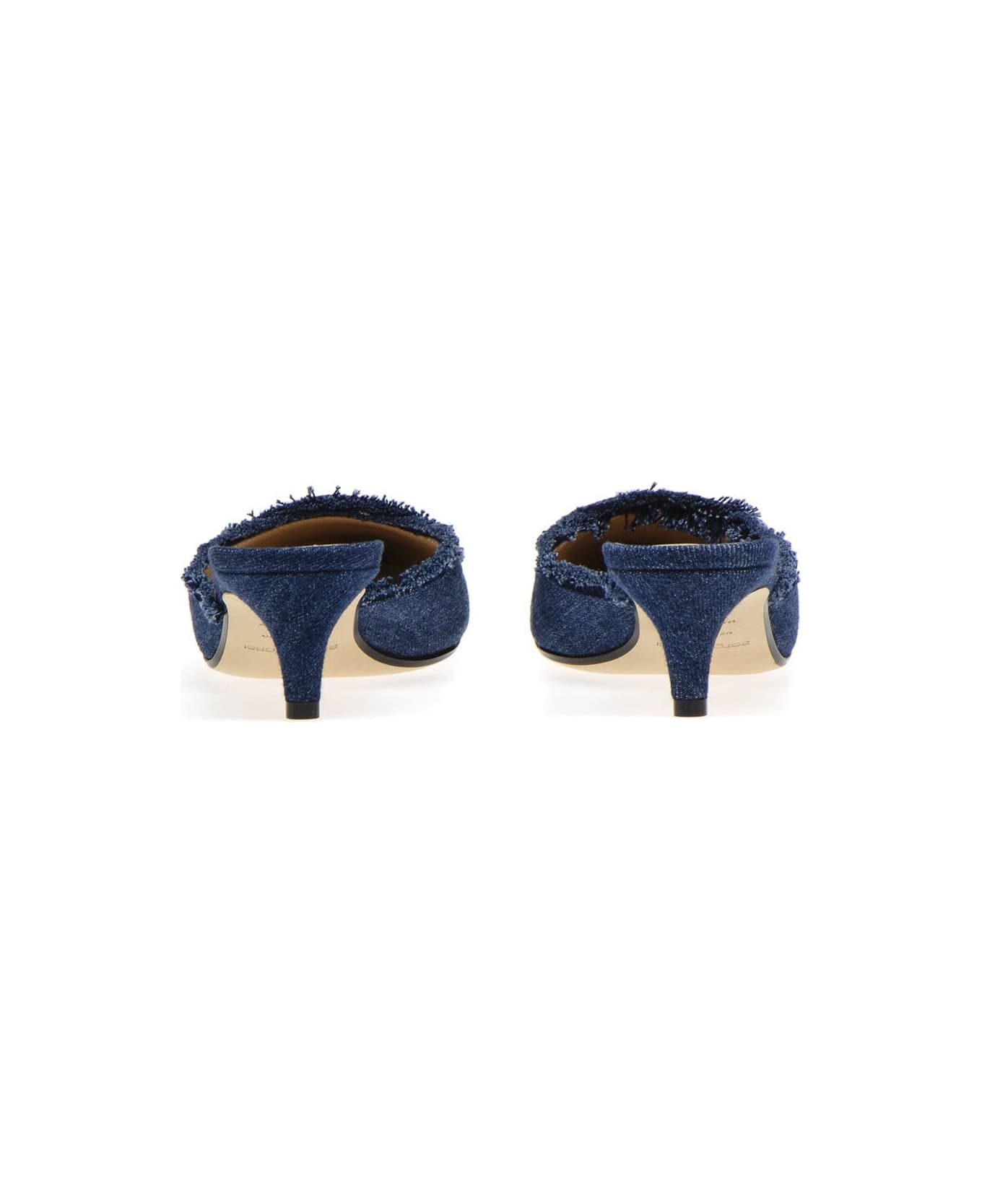 Sergio Rossi Denim Effect Mules - Blue