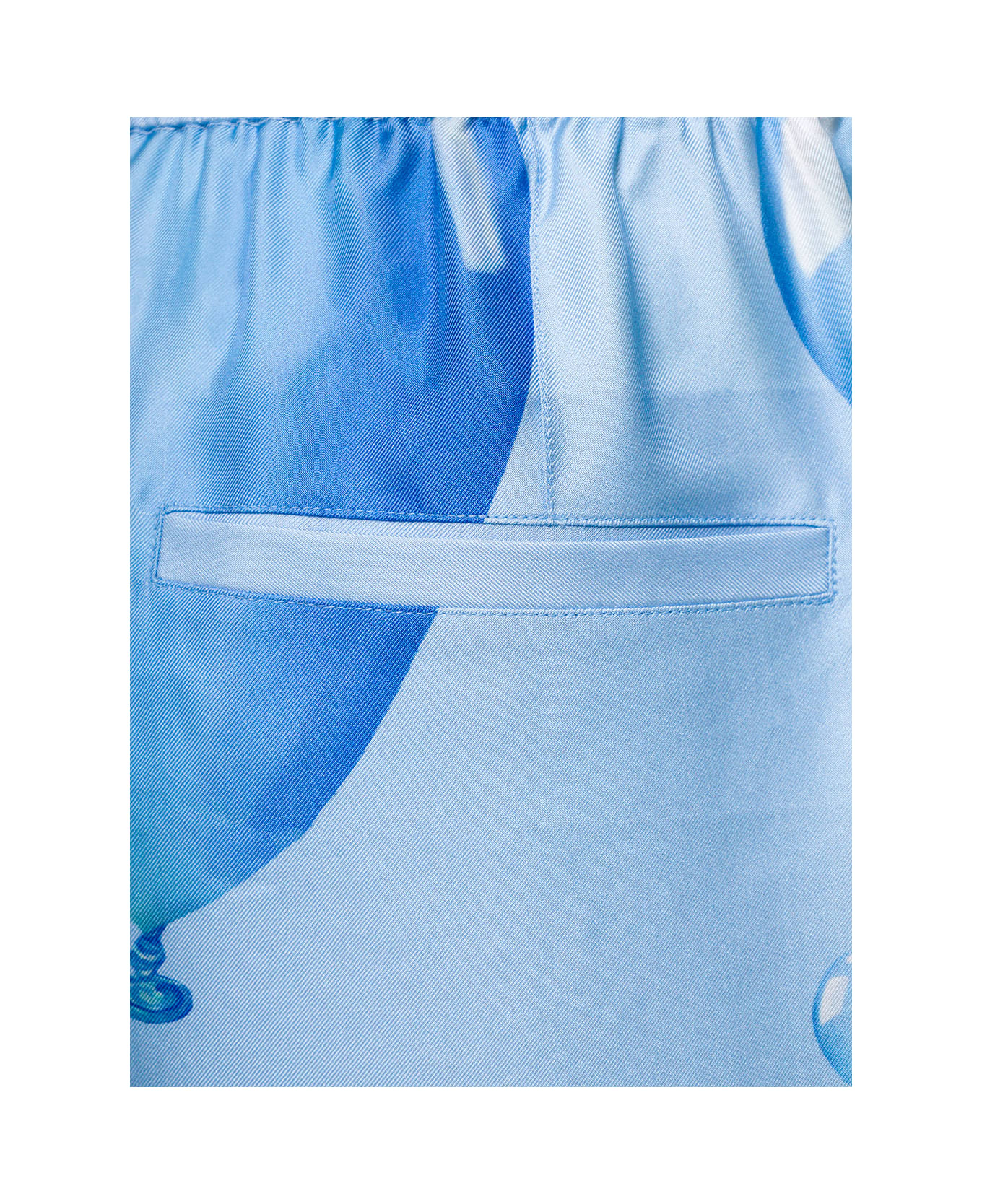 3.Paradis Light-blue Shorts With Balloon Print All-over In Polyester Man - Light blue