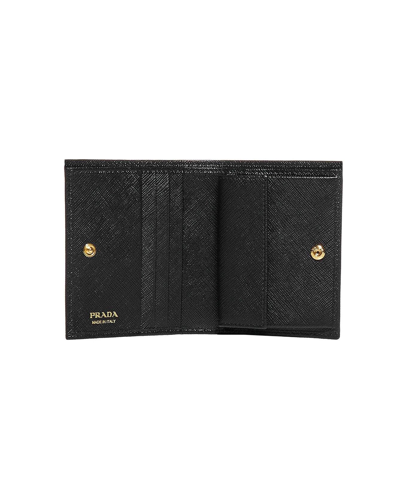 Prada Saffiano Logo Plaque Small Wallet | italist