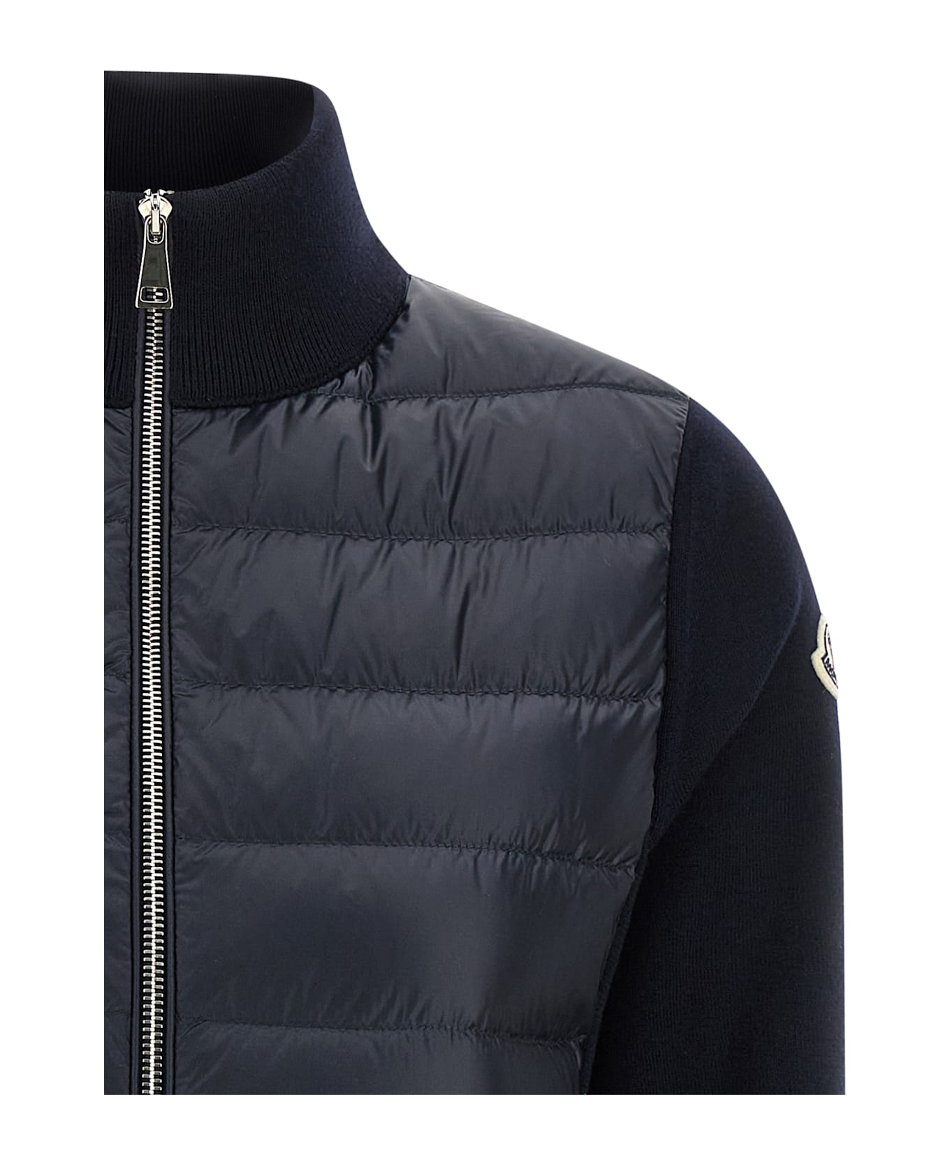 Moncler Two-material Cardigan - Blue