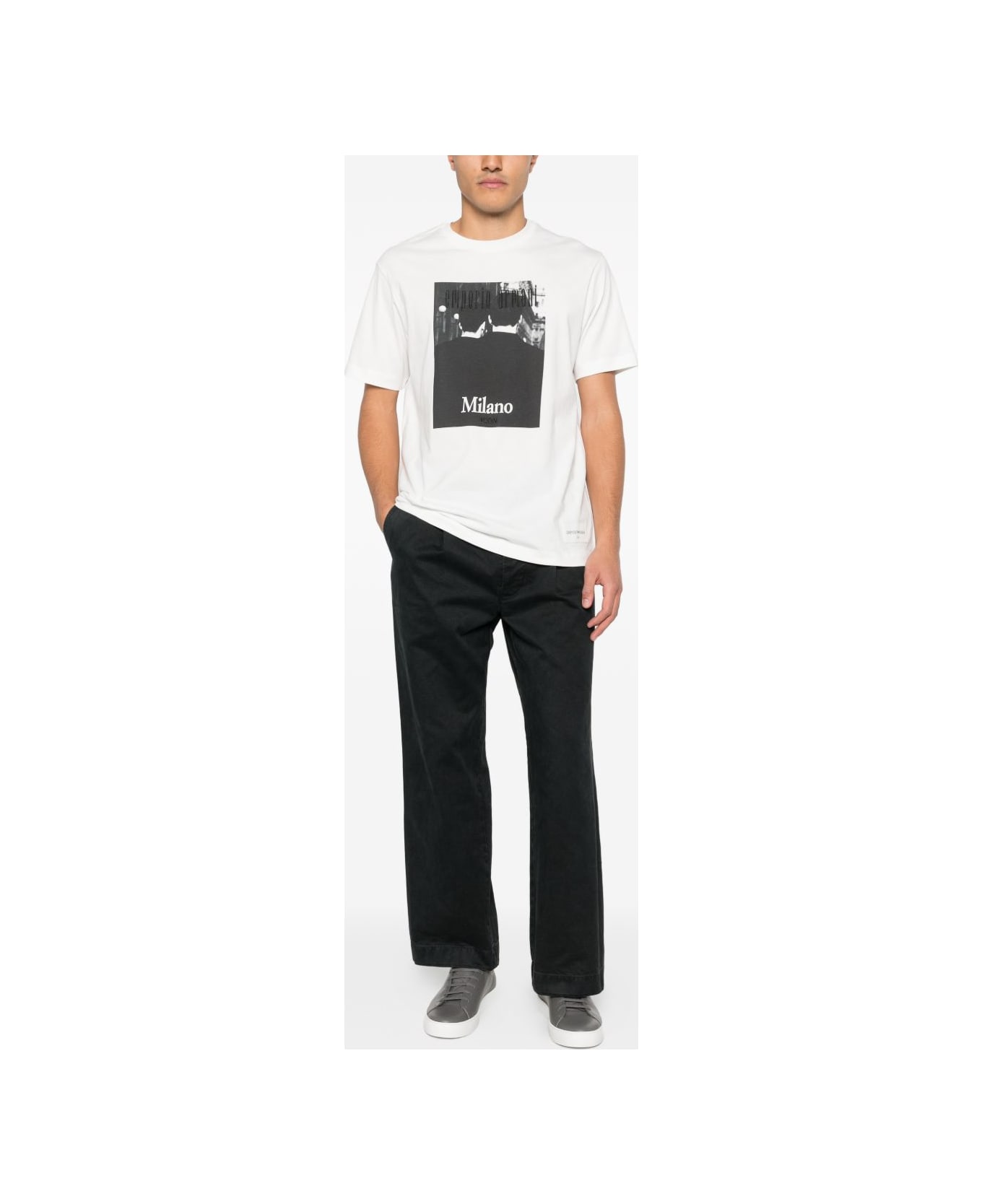 Emporio Armani Printed Cotton T-shirt - White