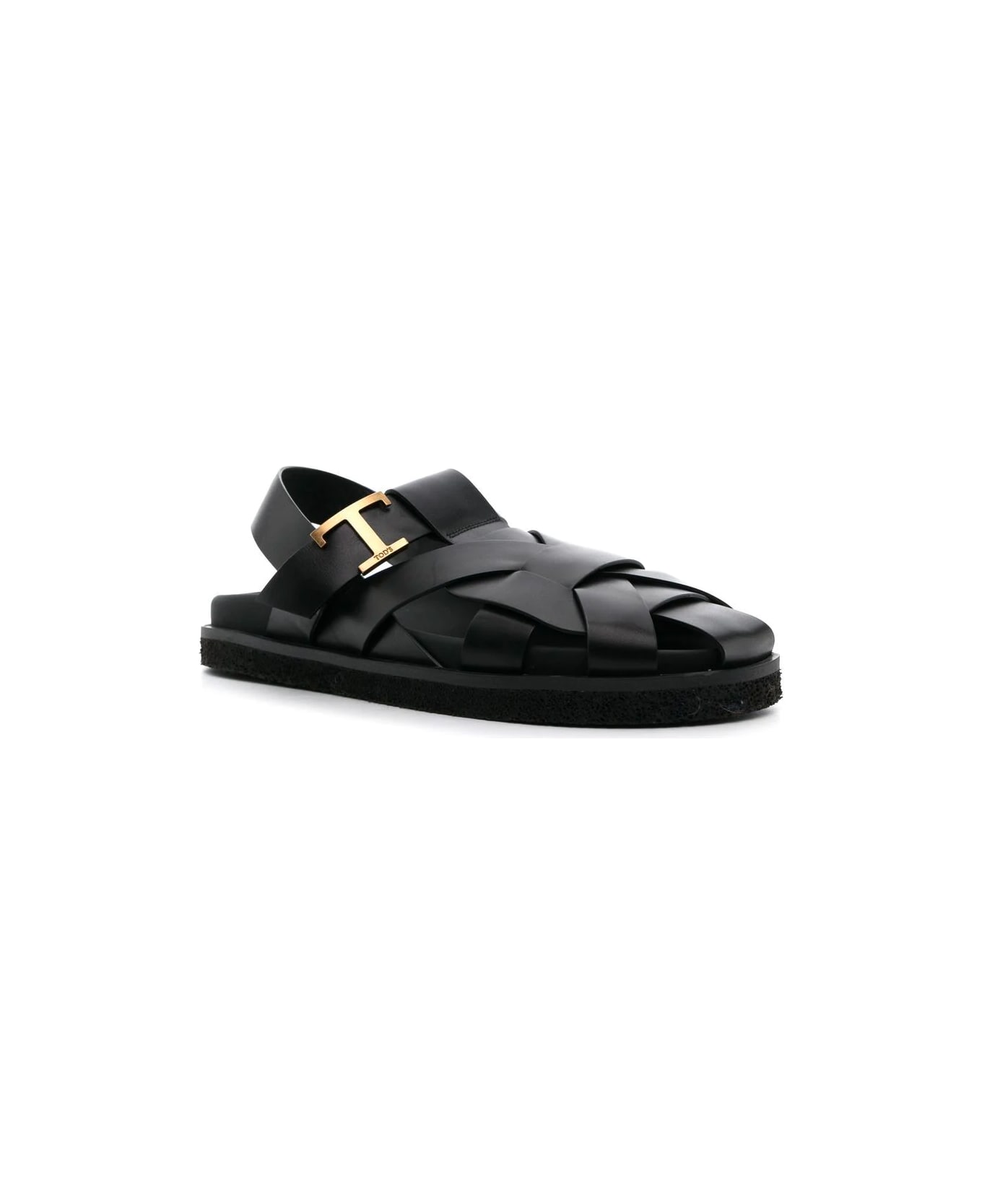 Tod's Footbed 75k Slingback Sandals - Black サンダル