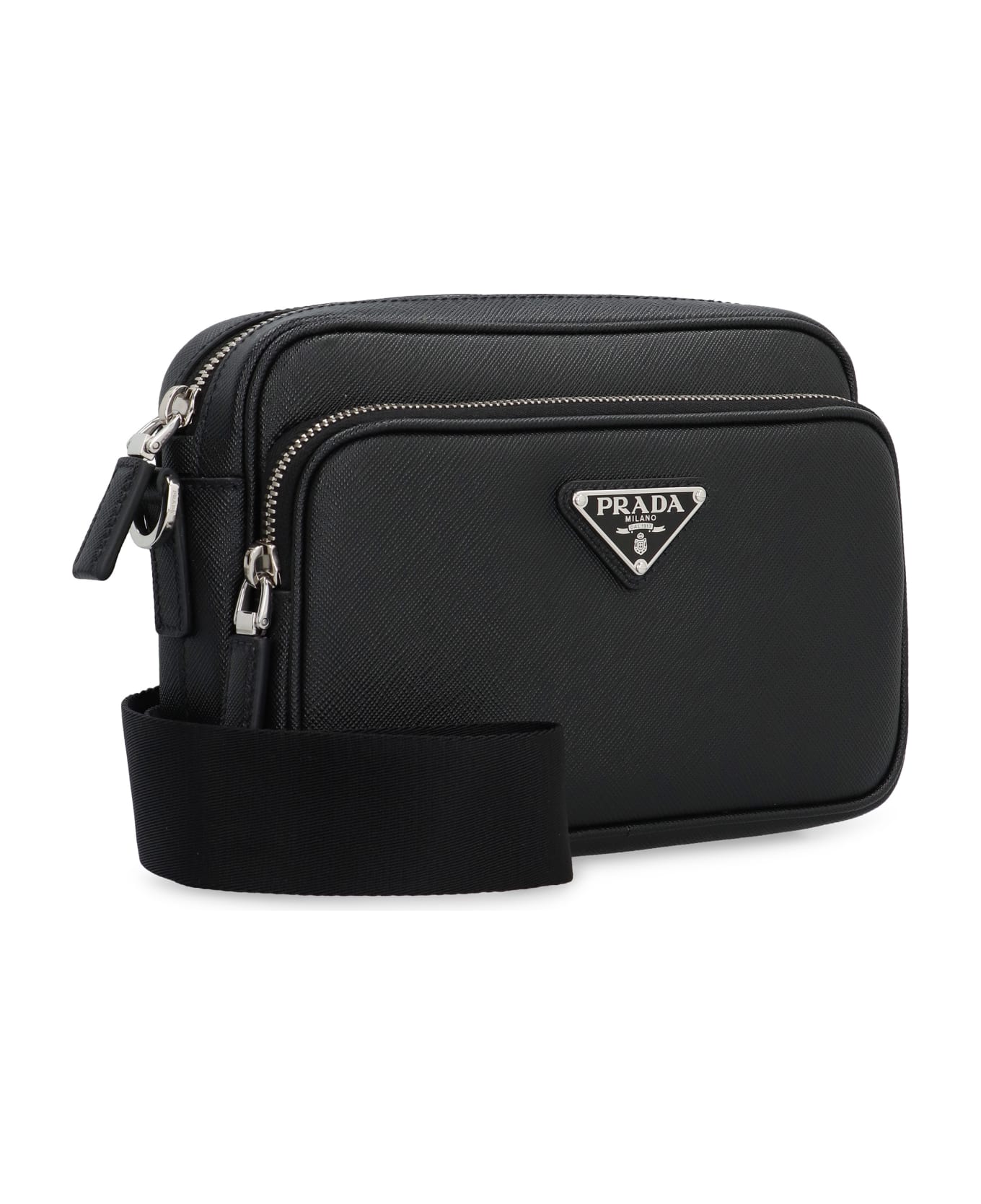 Prada Saffiano Leather Shoulder Bag - black