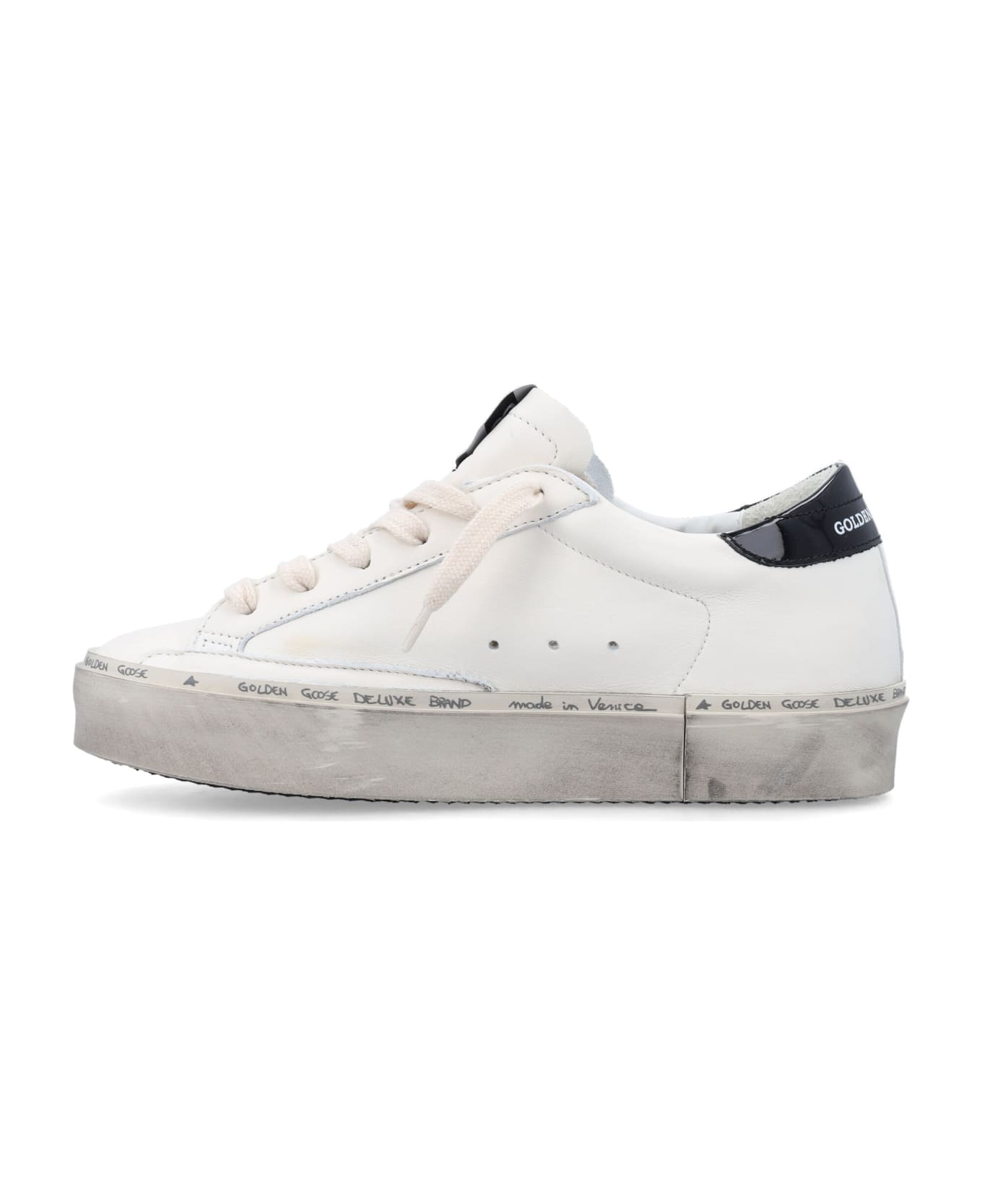 Golden Goose Hi Star Sneakers - WHITE BLACK