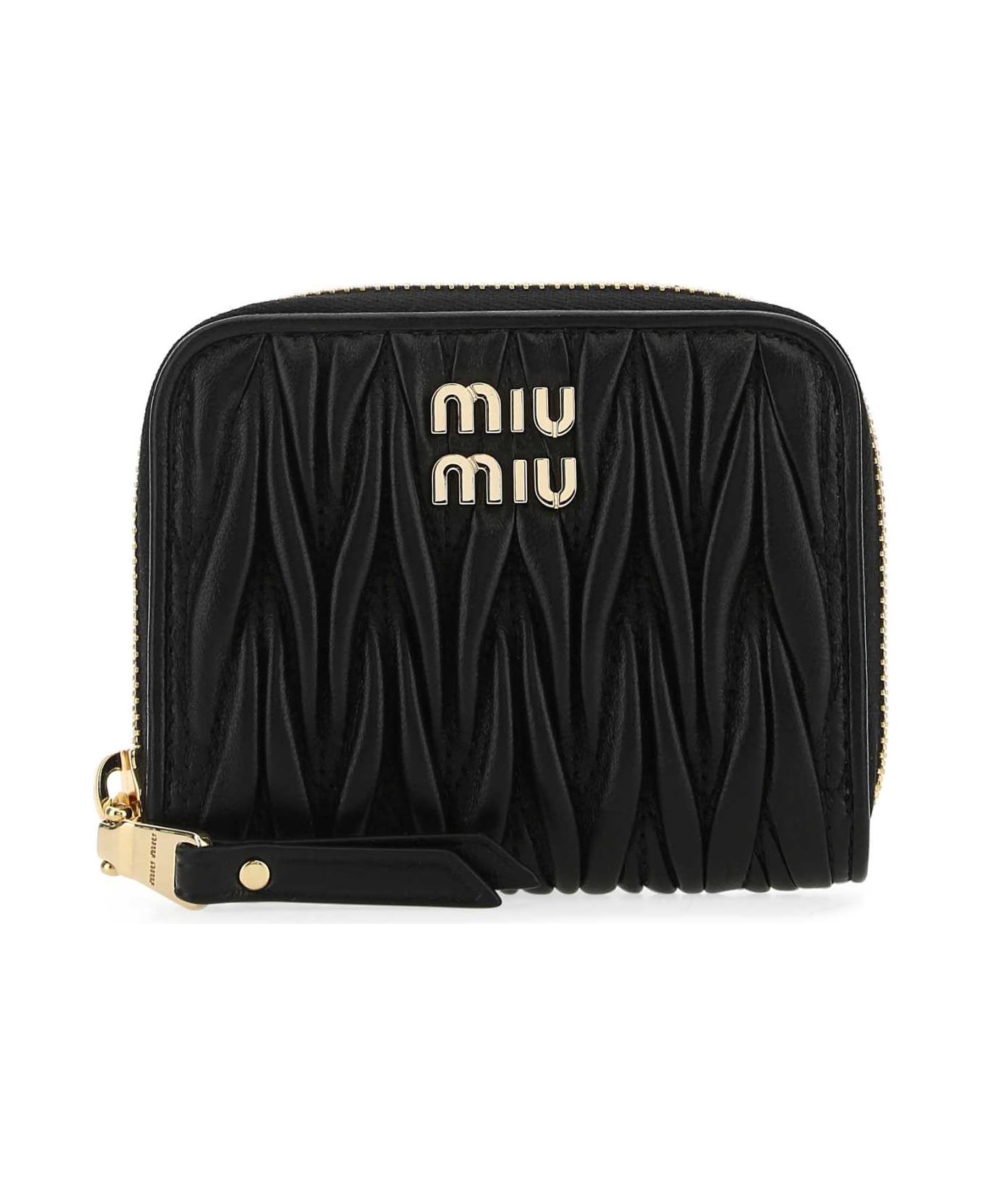 Miu Miu Black Leather Coin Purse - NERO