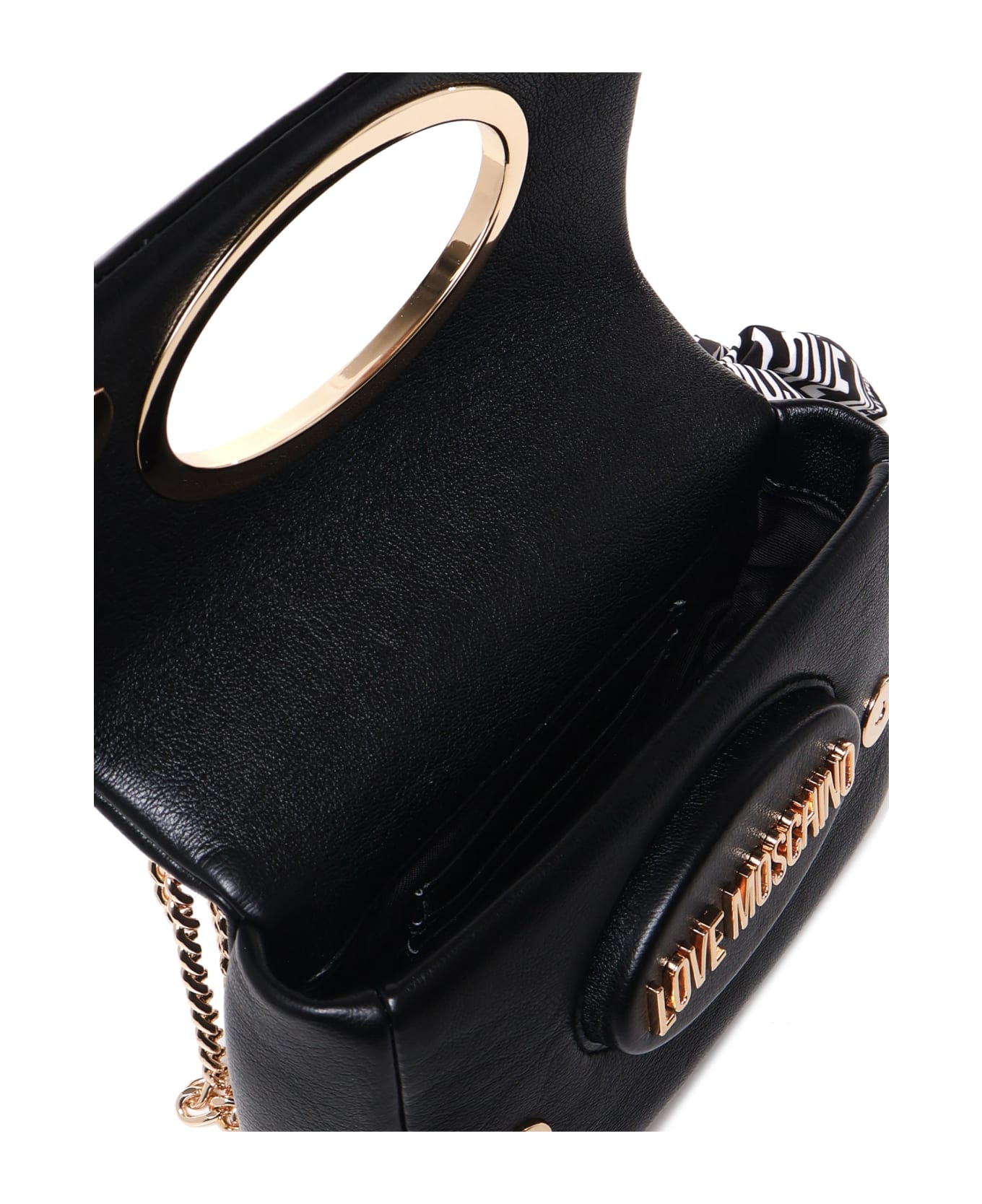 Love Moschino Shoulder Bag In Leather - Black