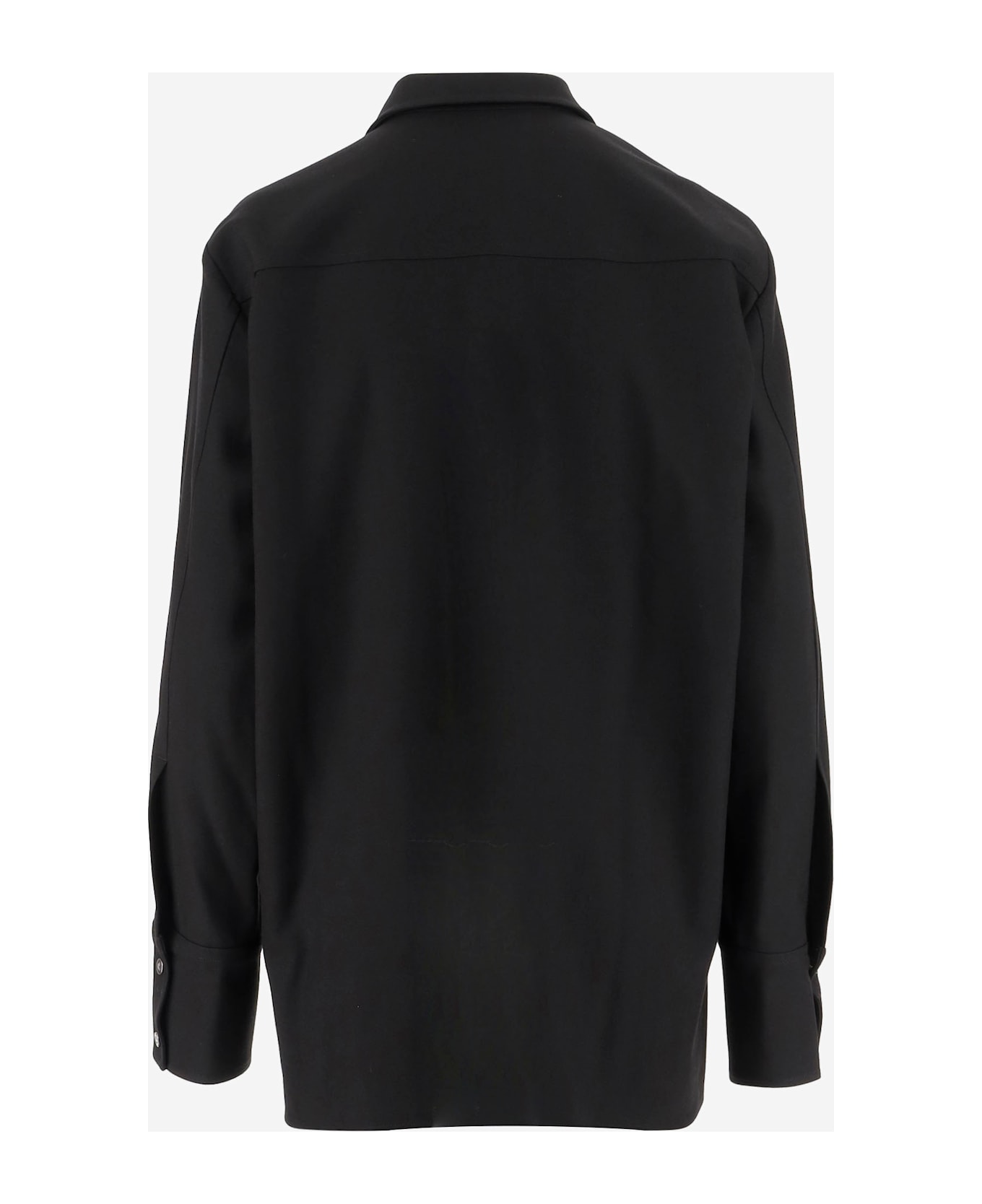Jil Sander Wool Double-breasted Shirt - Black