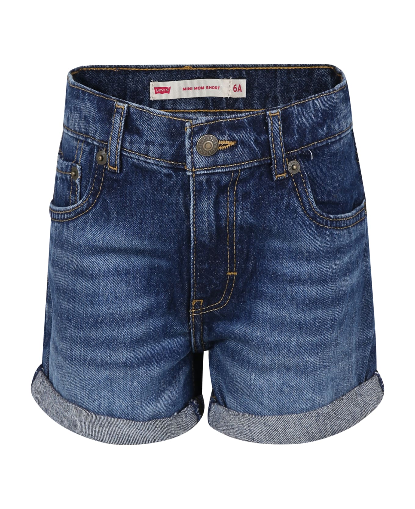 Levi's Blue Shorts For Girl With Logo - Denim ボトムス