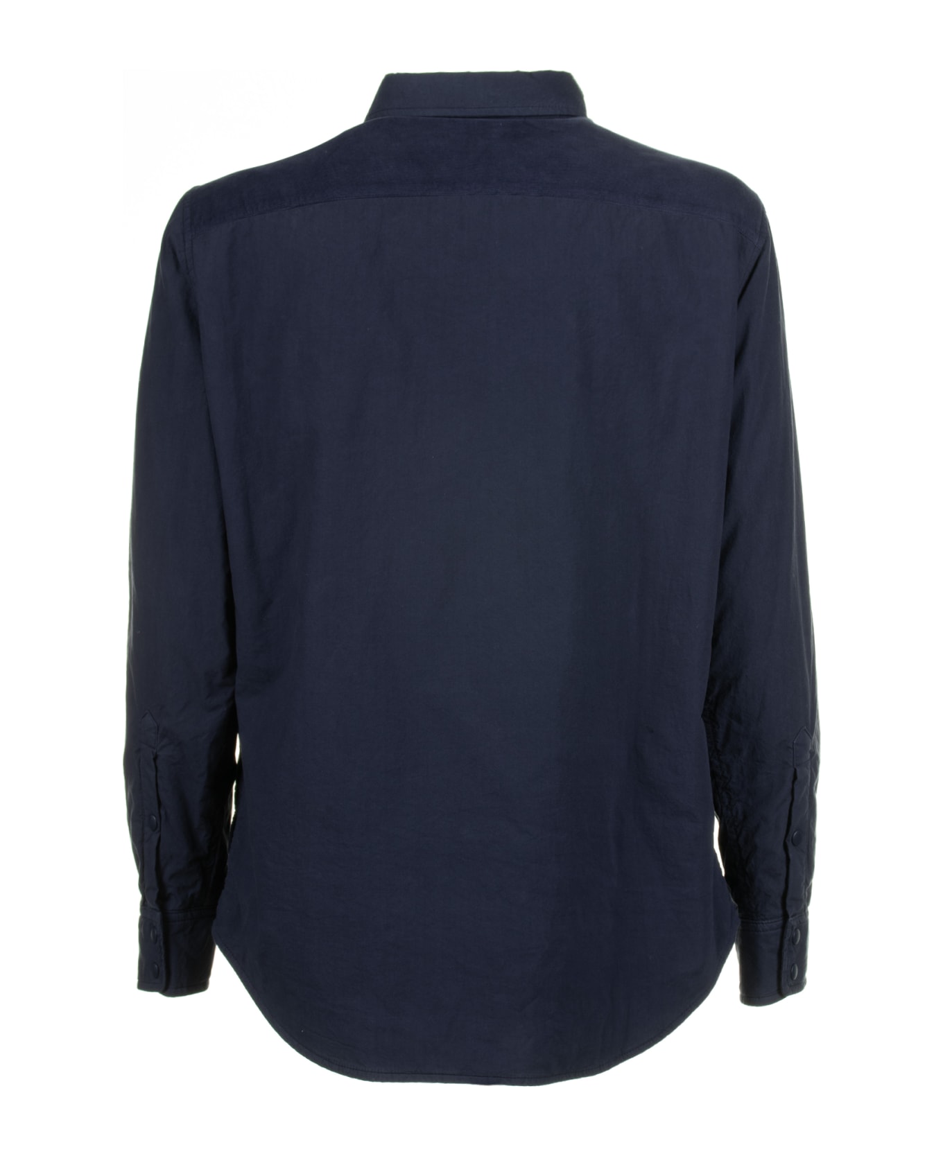 Aspesi Navy Blue Jacket With Buttons And Pockets - BLUE