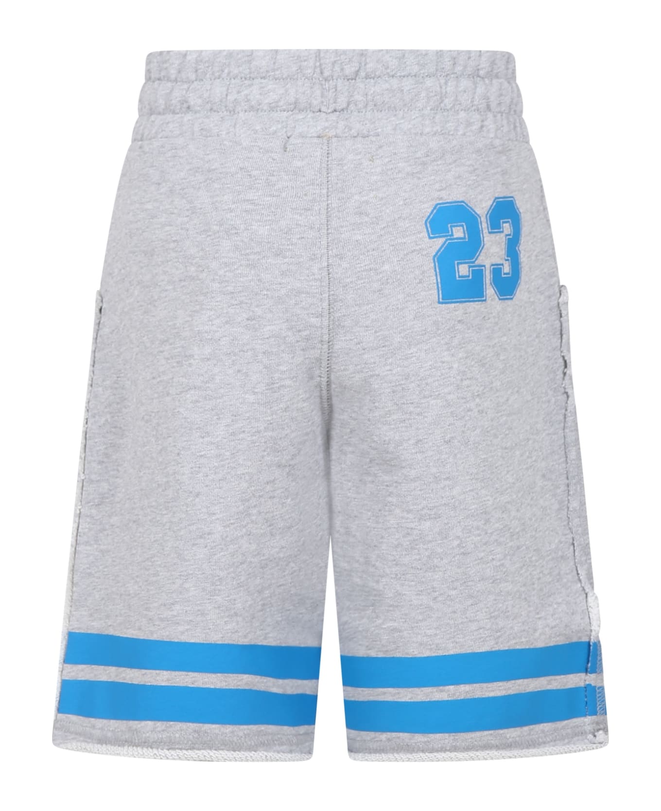 Off-White Gray Shorts For Boy With Logo - Grey