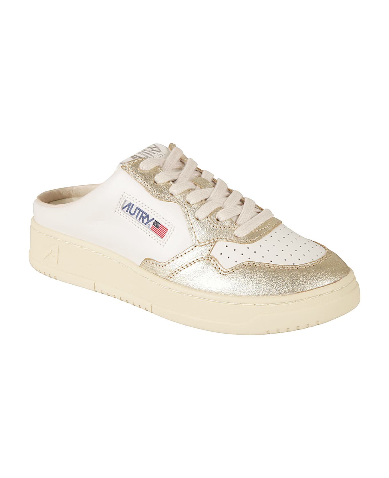 Autry Logo Patched Low Sneakers Mule - Golden