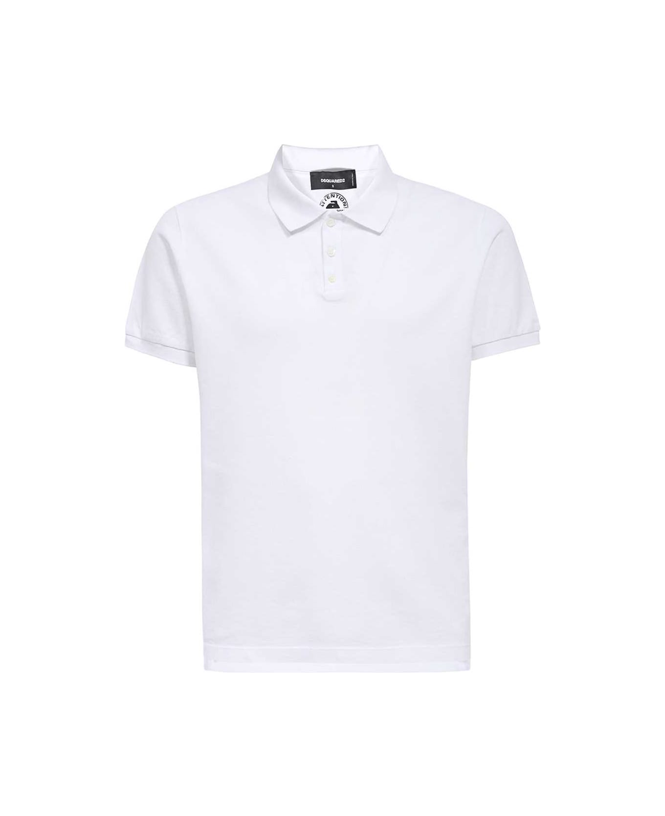 Dsquared2 Short Sleeve Cotton Polo Shirt - White