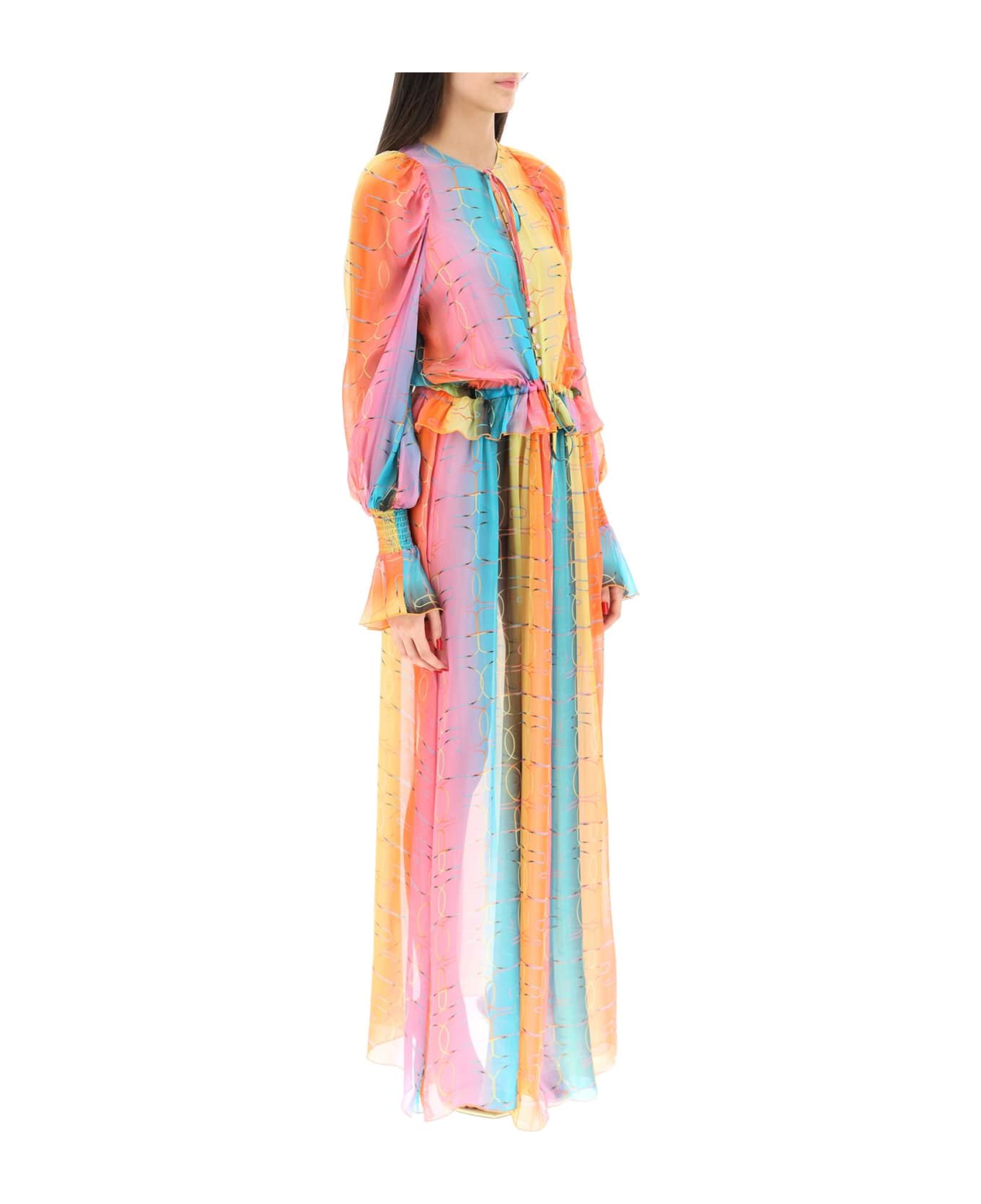 SIEDRES 'alora' Long Silk Chiffon Dress - MULTI ワンピース＆ドレス