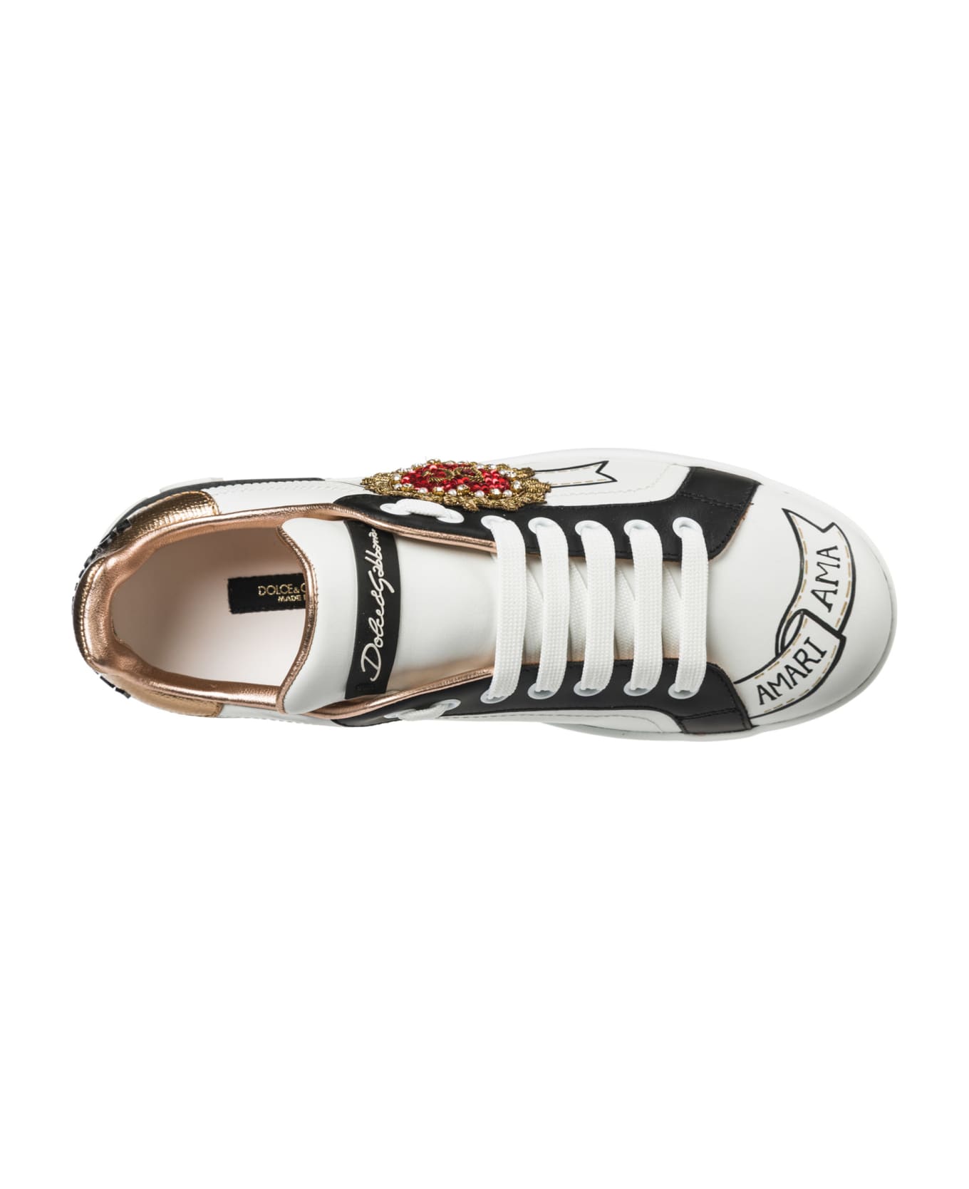 Dolce & Gabbana  Shoes Leather Trainers Sneakers Portofino - Bianco