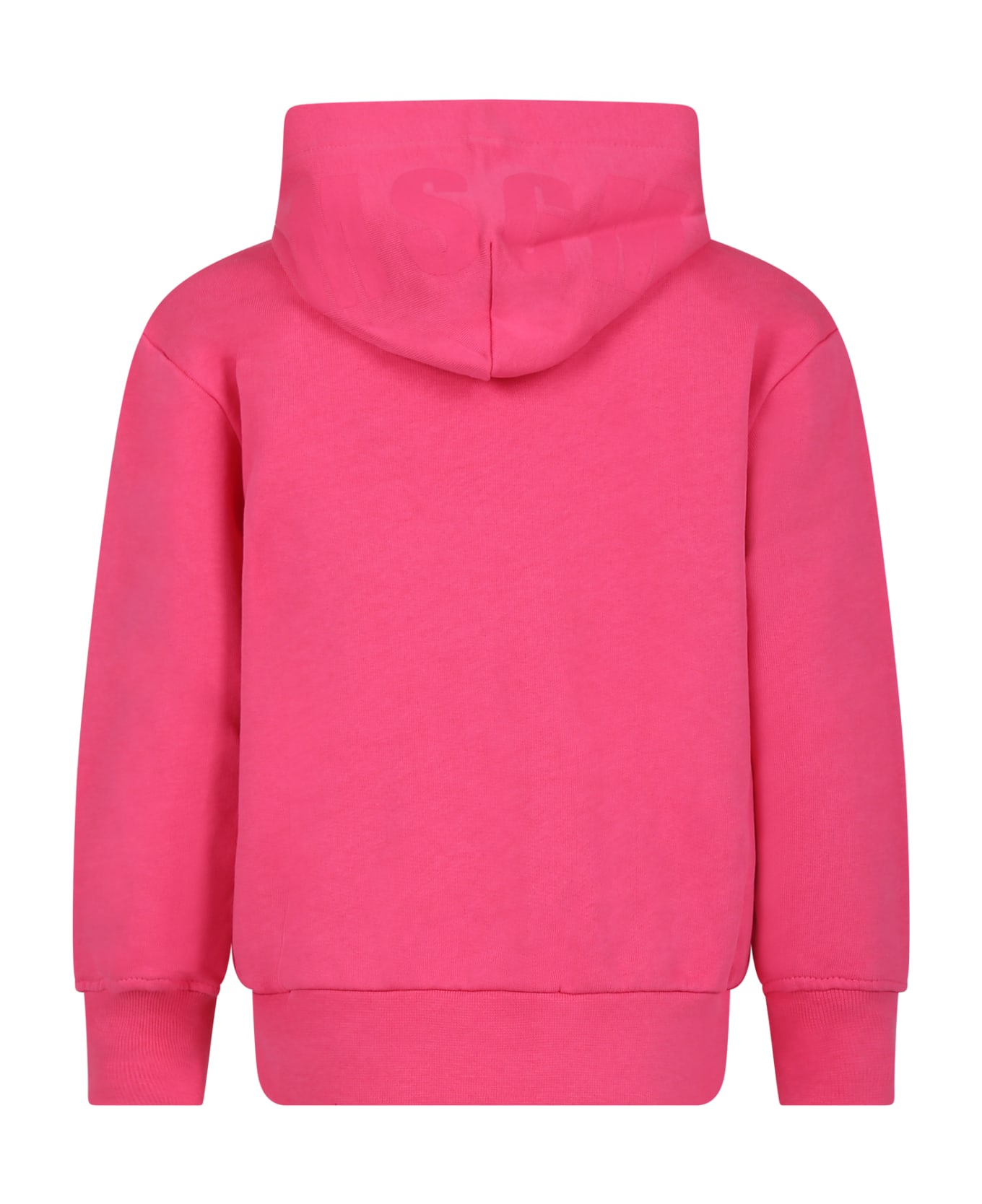 MSGM Fuchsia Sweatshirt For Girl With Logo - Fuchsia ニットウェア＆スウェットシャツ