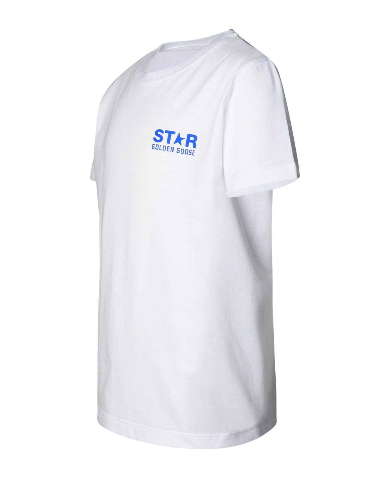 Golden Goose Star-printed Crewneck T-shirt - White/ Blue Royal