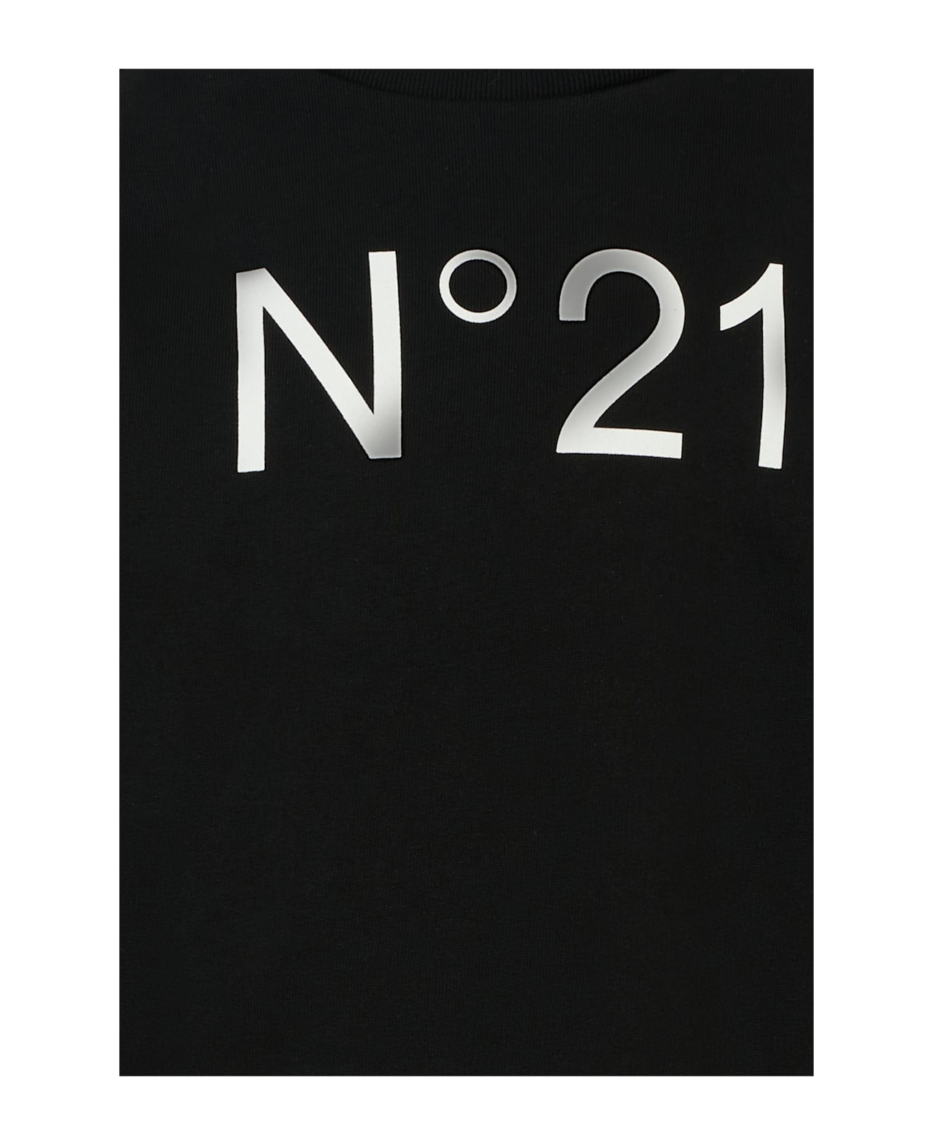 N.21 Black Sweatshirt For Girl With Logo - Black
