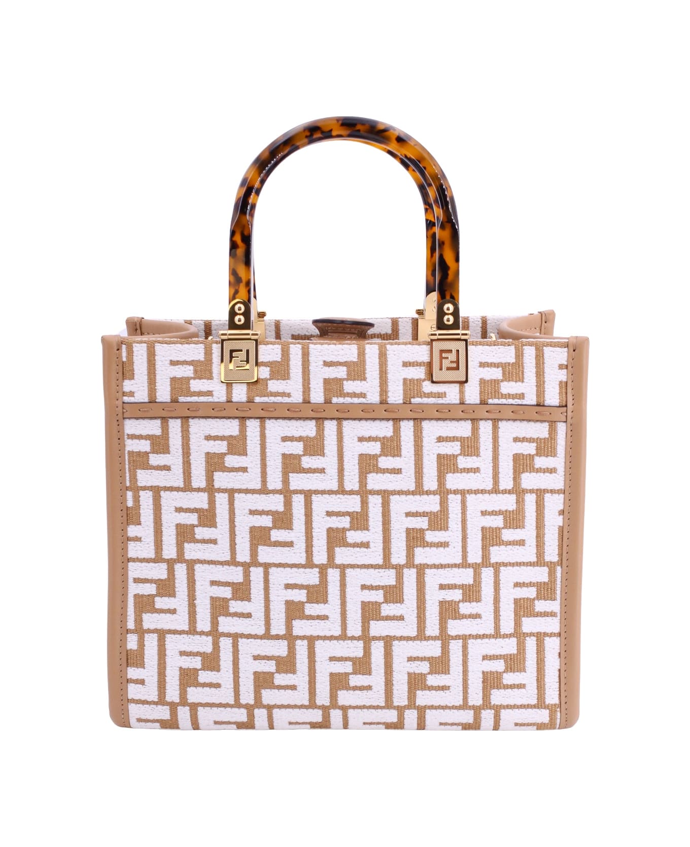 Fendi FF Sunshine - Handbag for Woman - Beige - 8BH394APZL-F1MB1