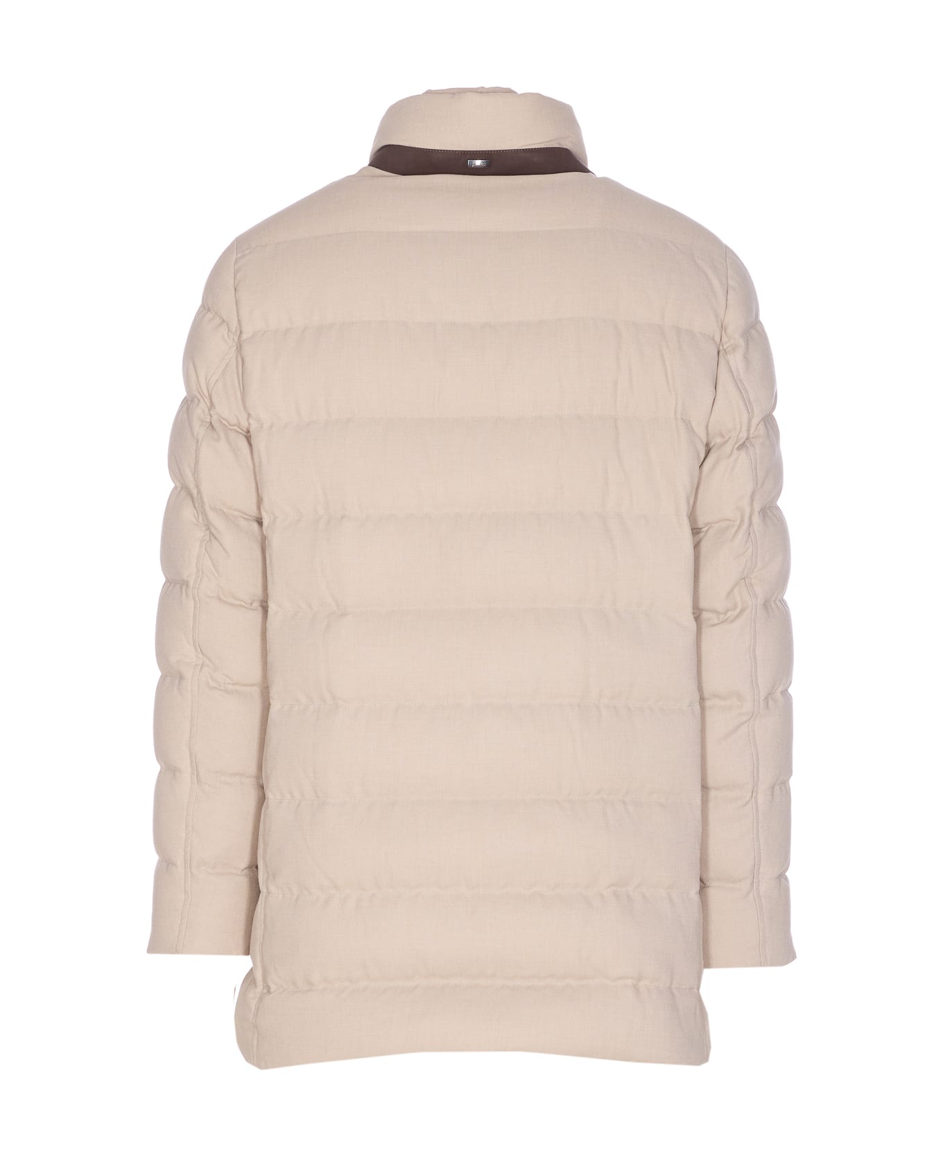 Herno Single Breasted Down Jacket - Beige