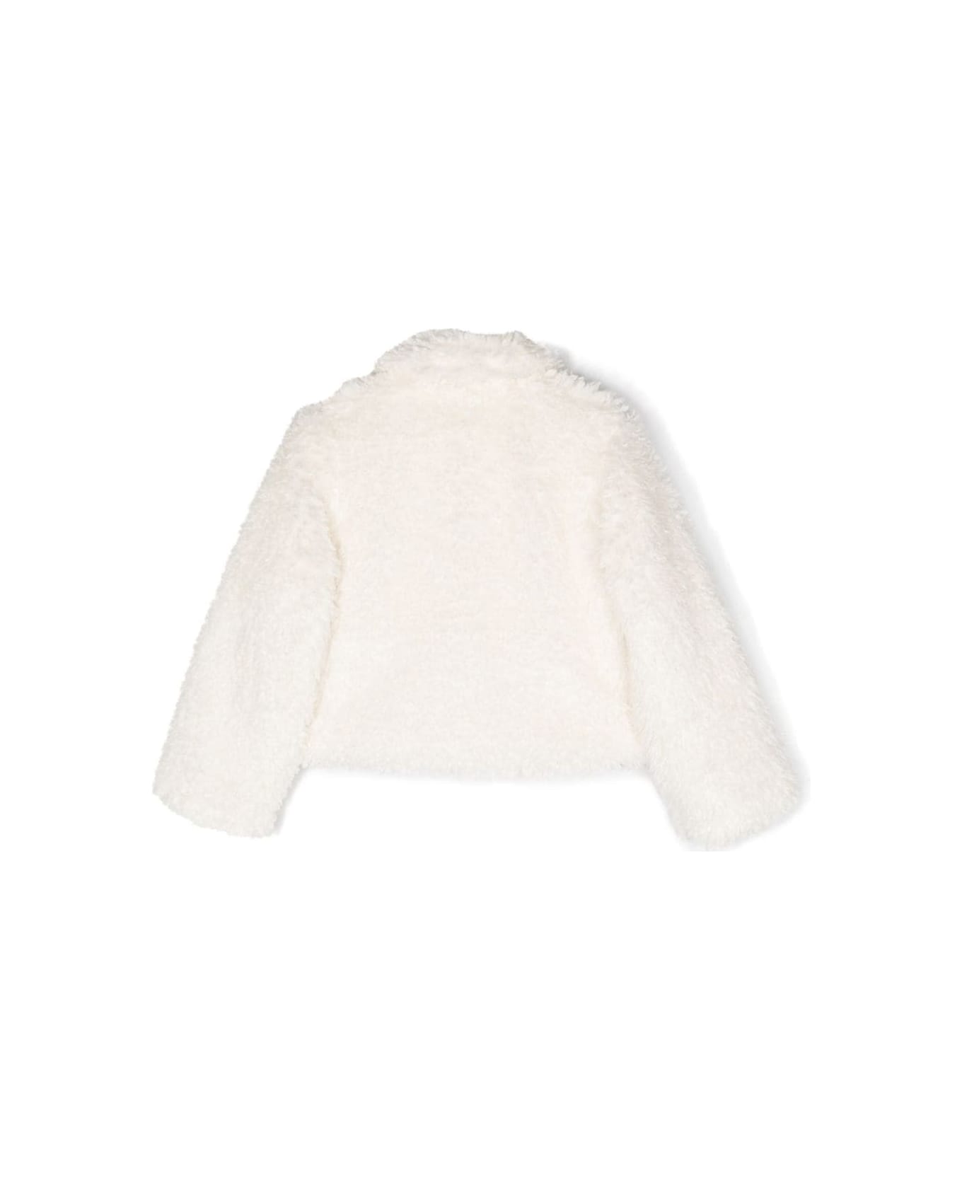 Stella McCartney Kids White Borg Short Jacket - Ivory