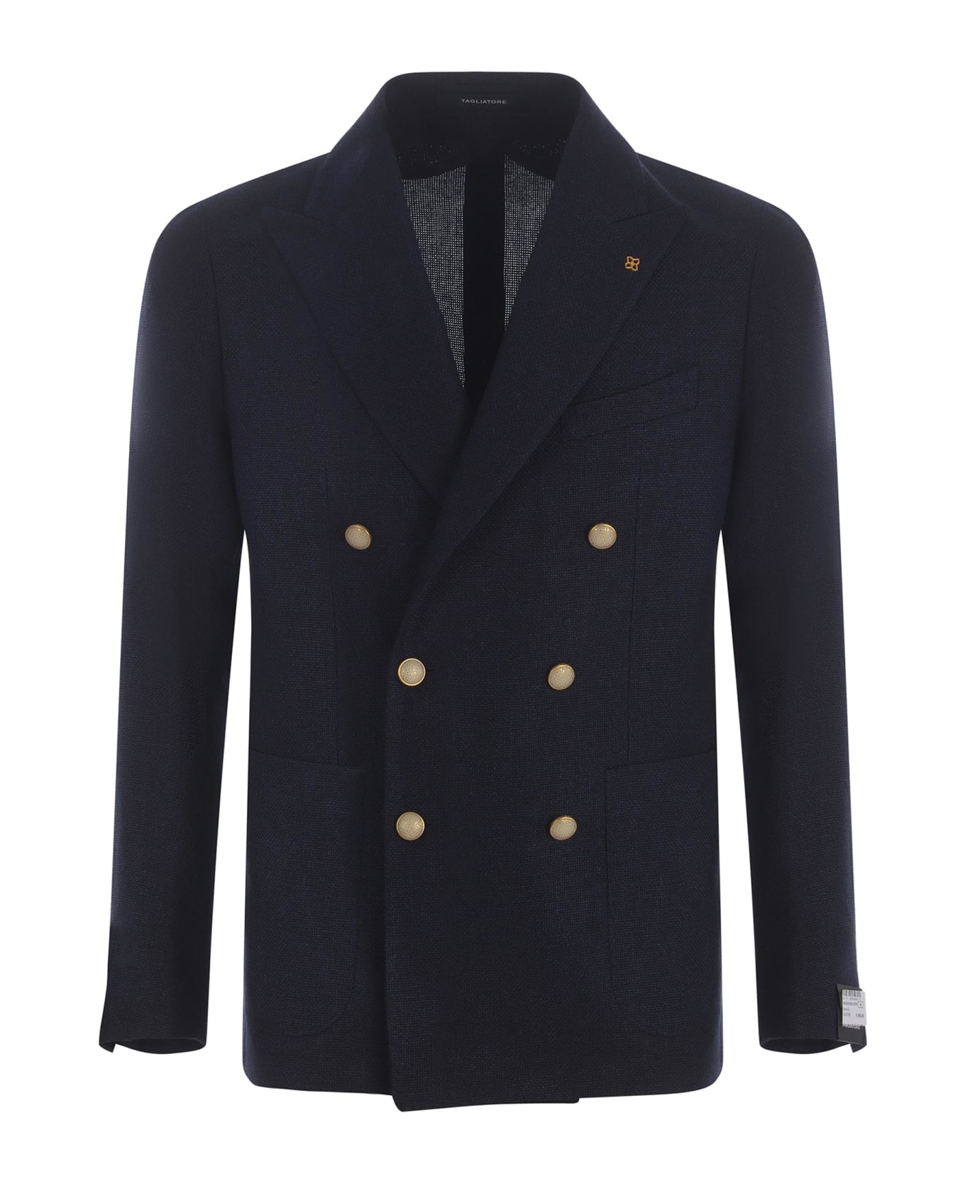 Tagliatore Double-breasted Jacket Tagliatore Made Of Virgin Wool And Linen Blend - Blu ブレザー