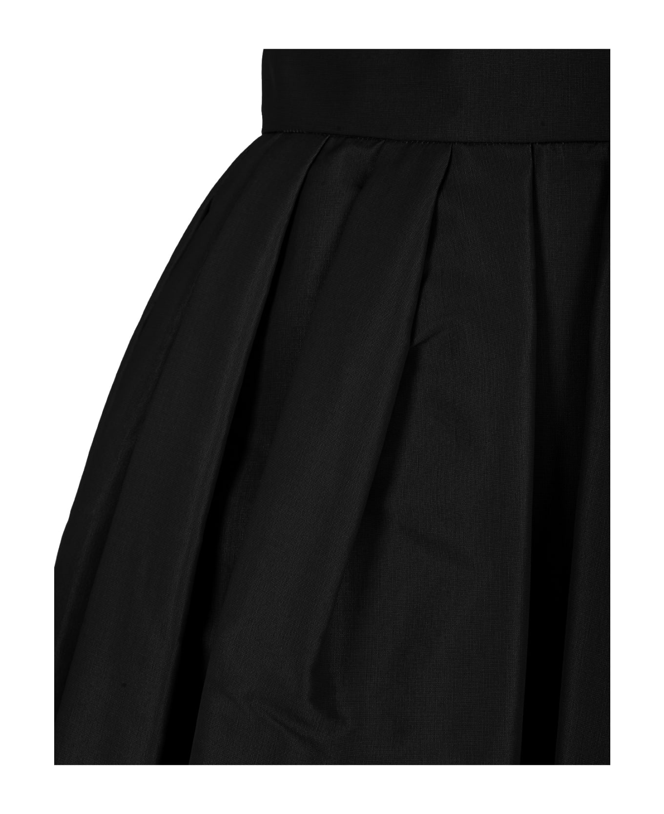 Alexander McQueen Black Curled Midi Skirt - Black