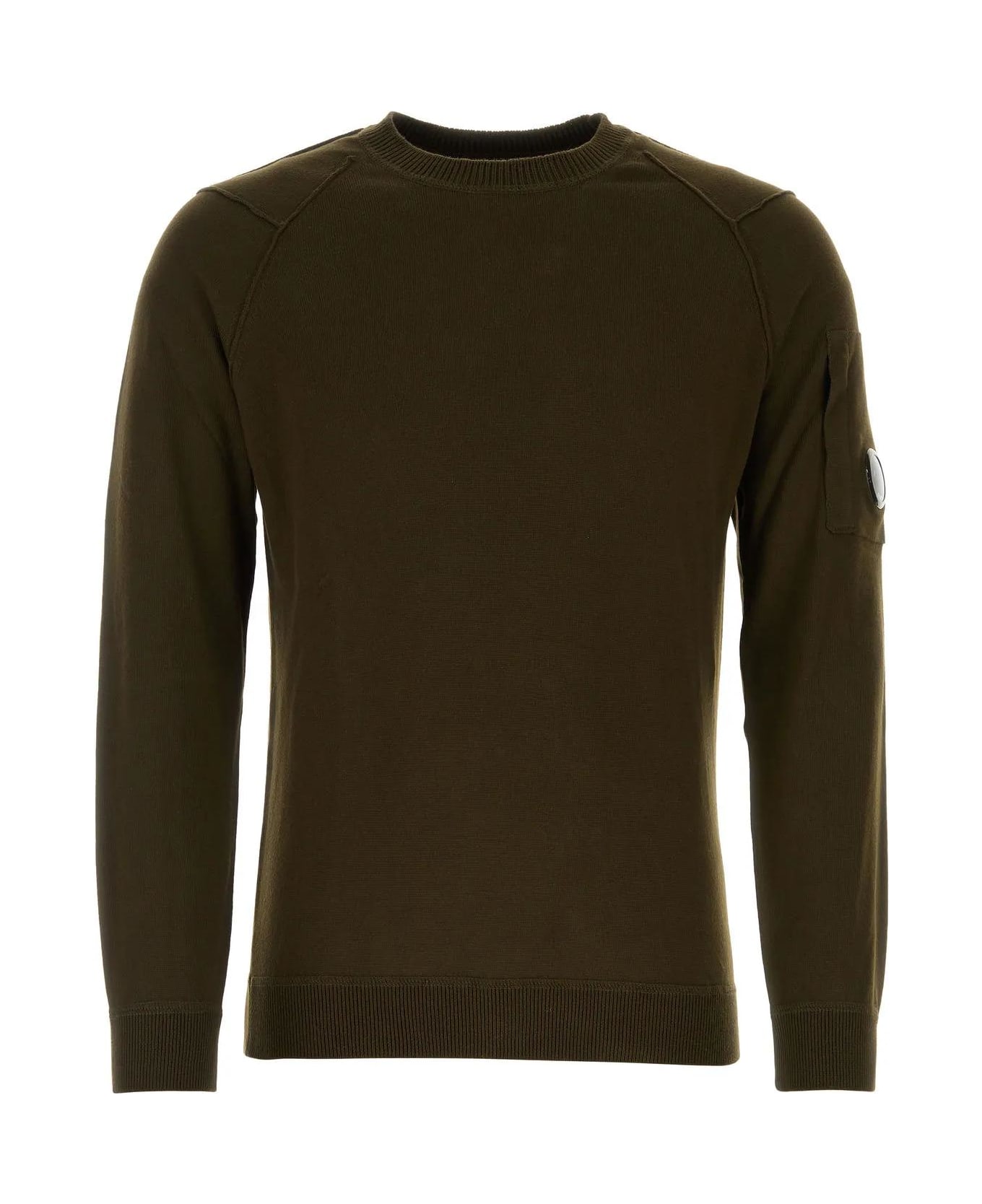 C.P. Company Dark Green Cotton Sweater - IVY GREEN ニットウェア