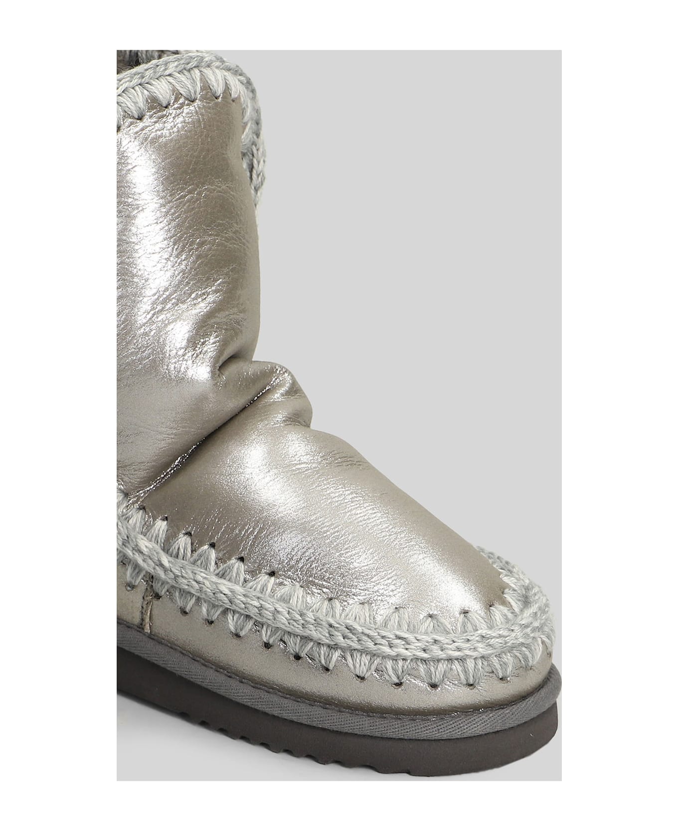 Mou Eskimo 24 Low Heels Ankle Boots In Grey Glitter - grey