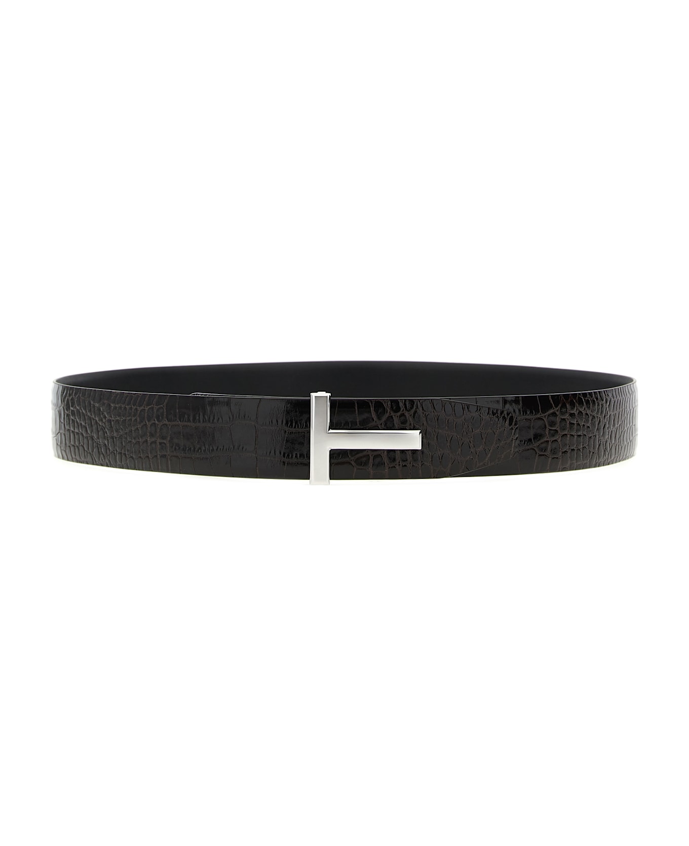 Tom Ford Reversible Crocodile Leather Belt - Brown