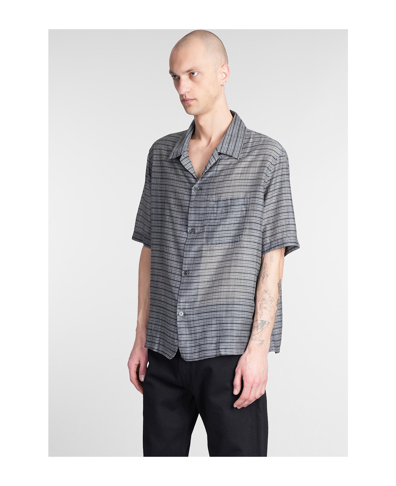 Our Legacy Heusen Shirt In Grey Cotton - grey